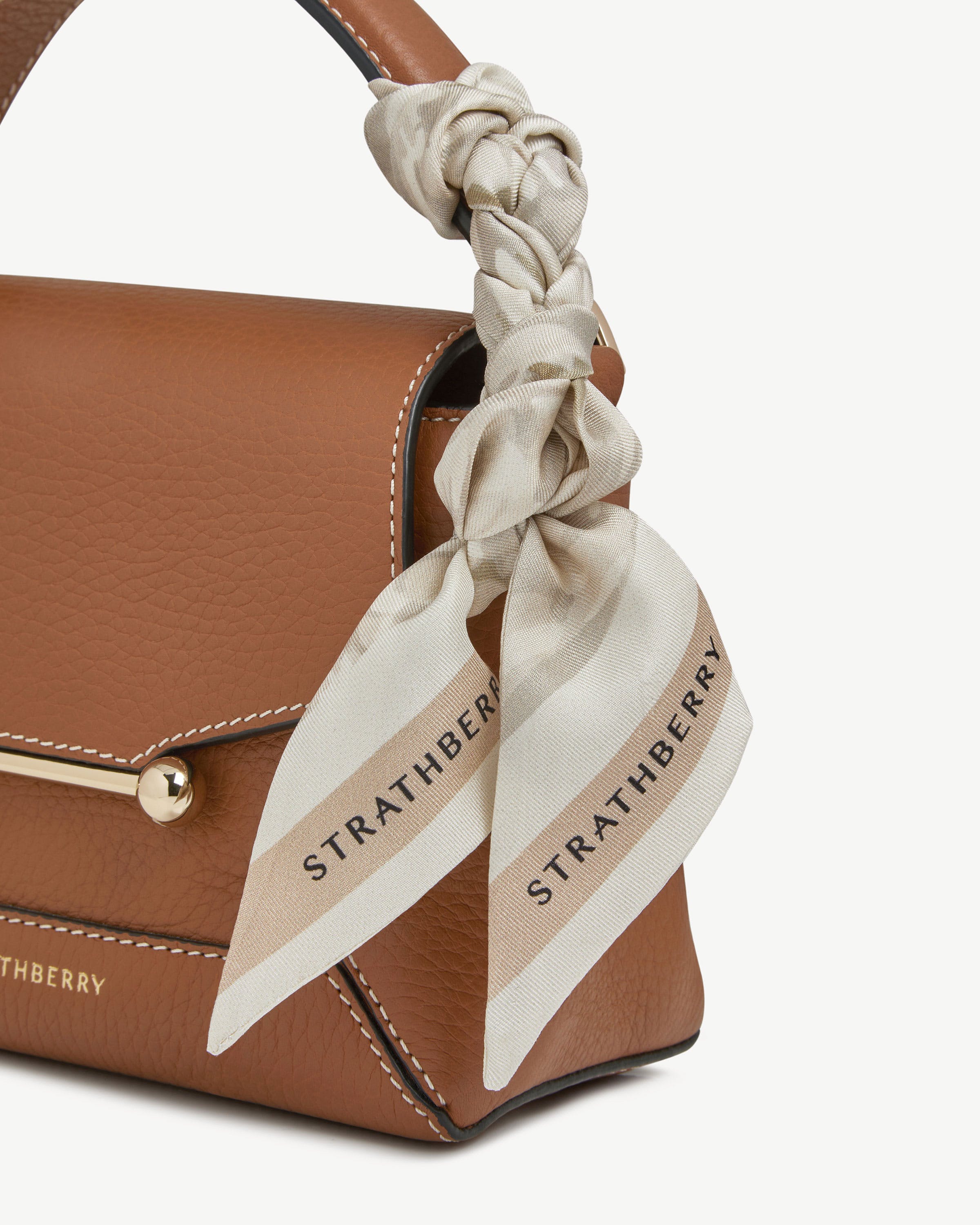 Silk Skinny Scarf - Vanilla Coving Print