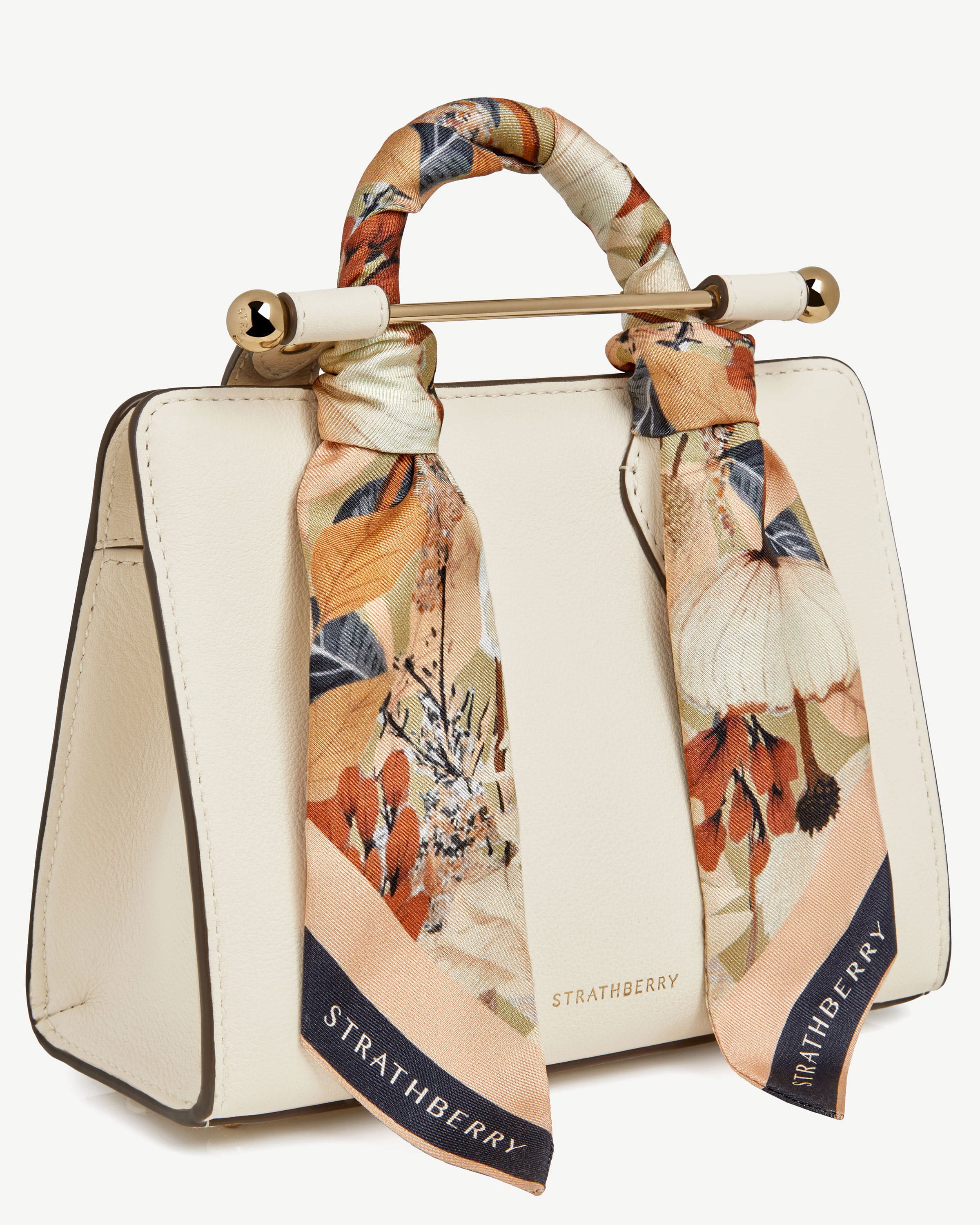 Silk Skinny Scarf - Autumn Floral Print