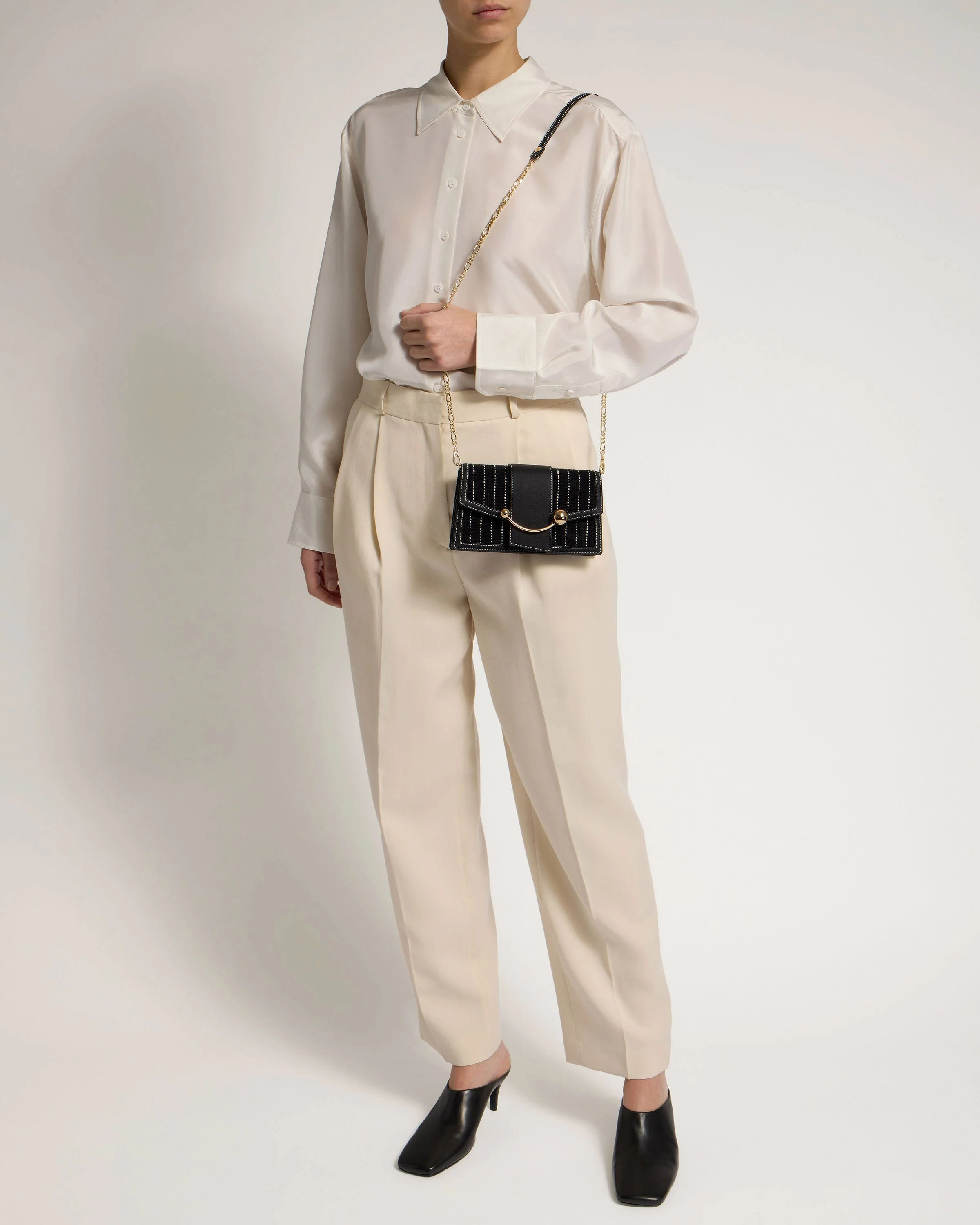 Crescent on a Chain - Black Tweed