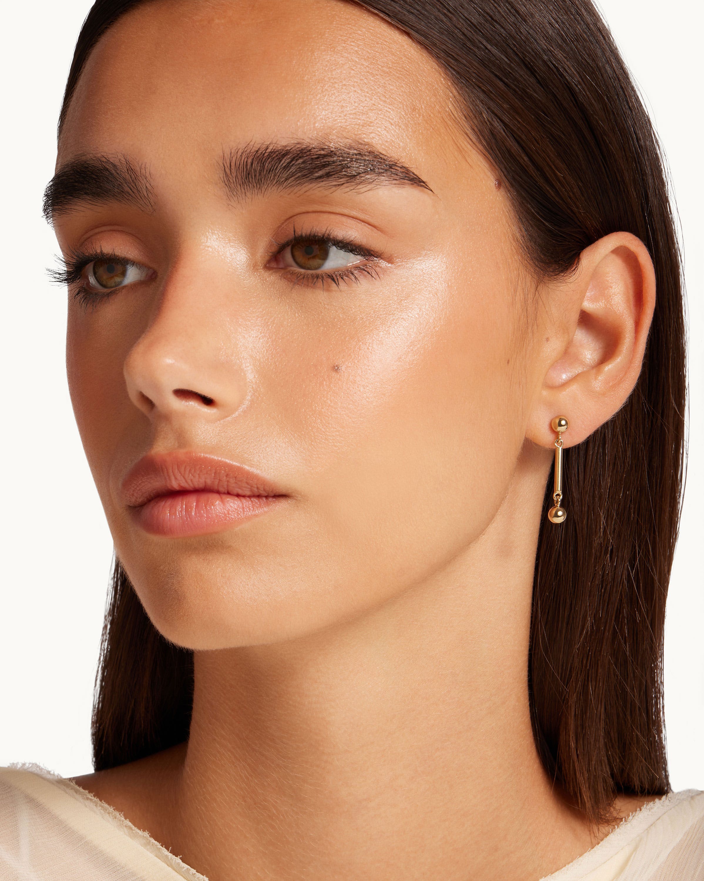 Music Bar Earrings - 22 Carat Gold Gilded