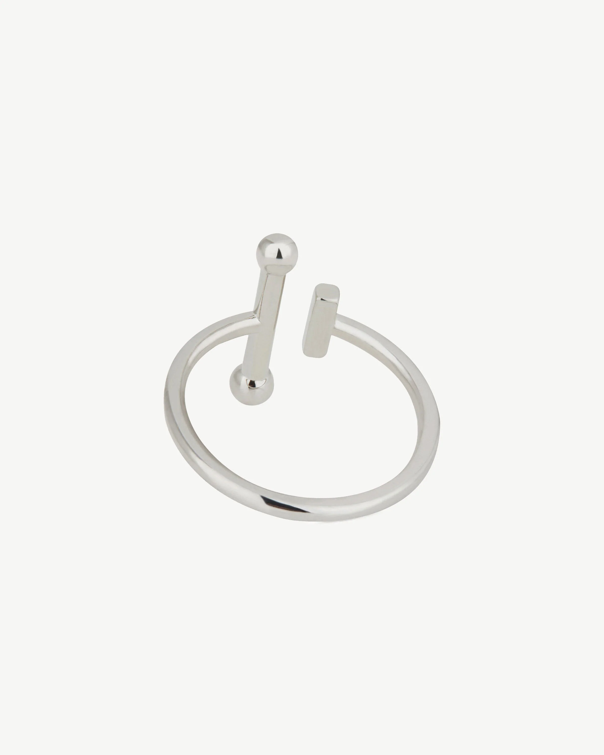 Crystal Music Bar Ring - Silver