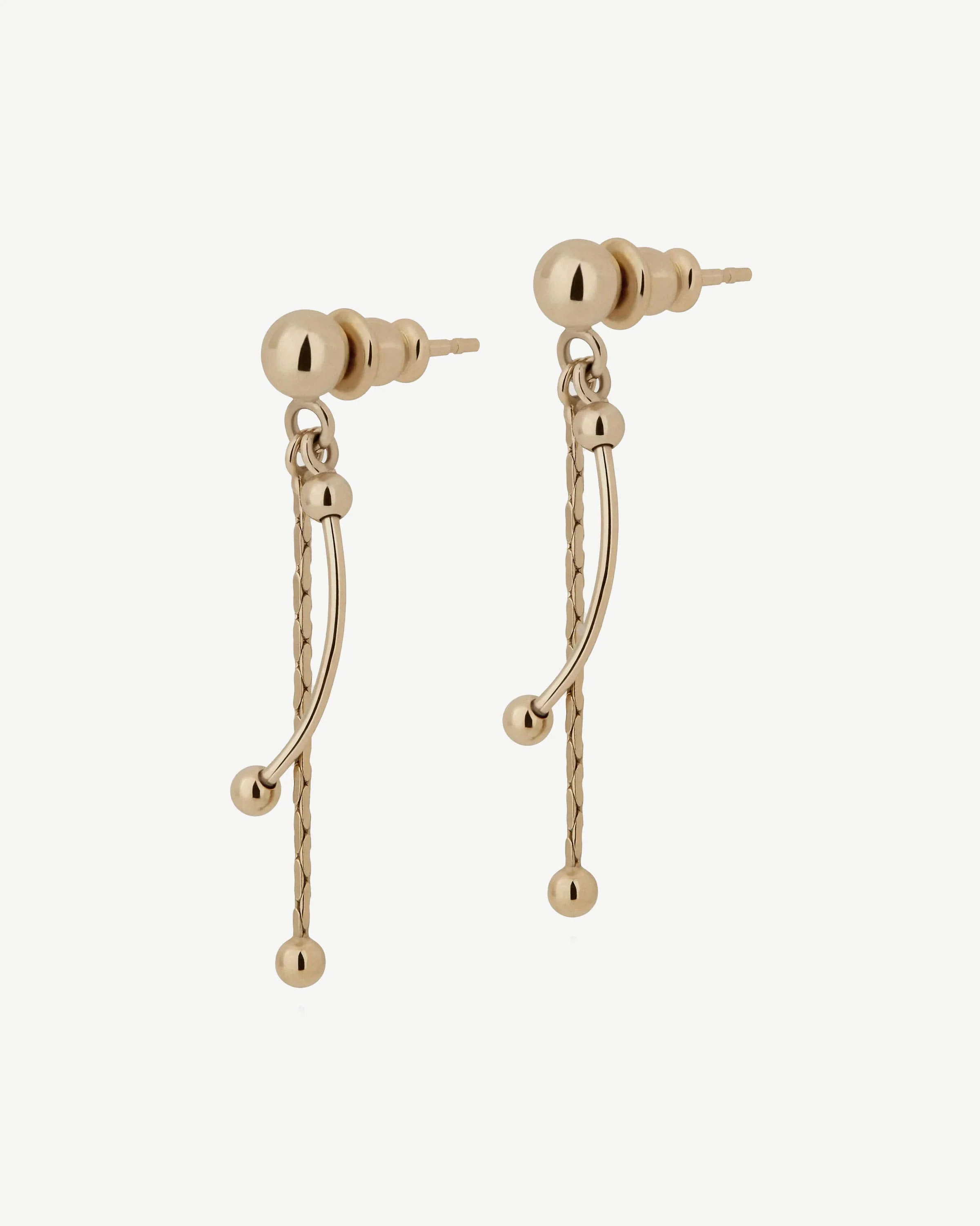 Crescent Drop Earrings - 22 Carat Gold Gilded