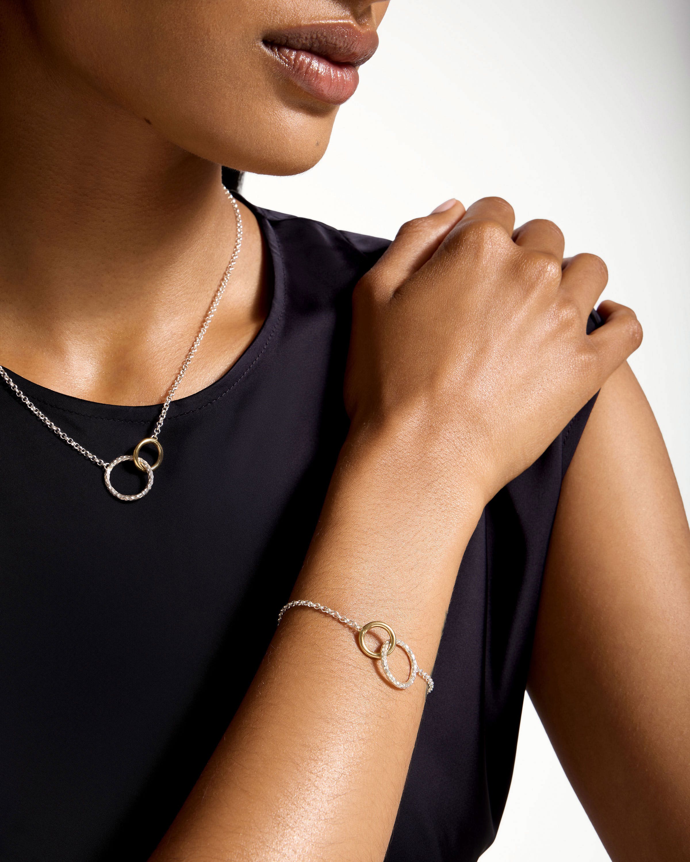 Halo Bracelet - Sterling Silver/24 Carat Gold Gilded