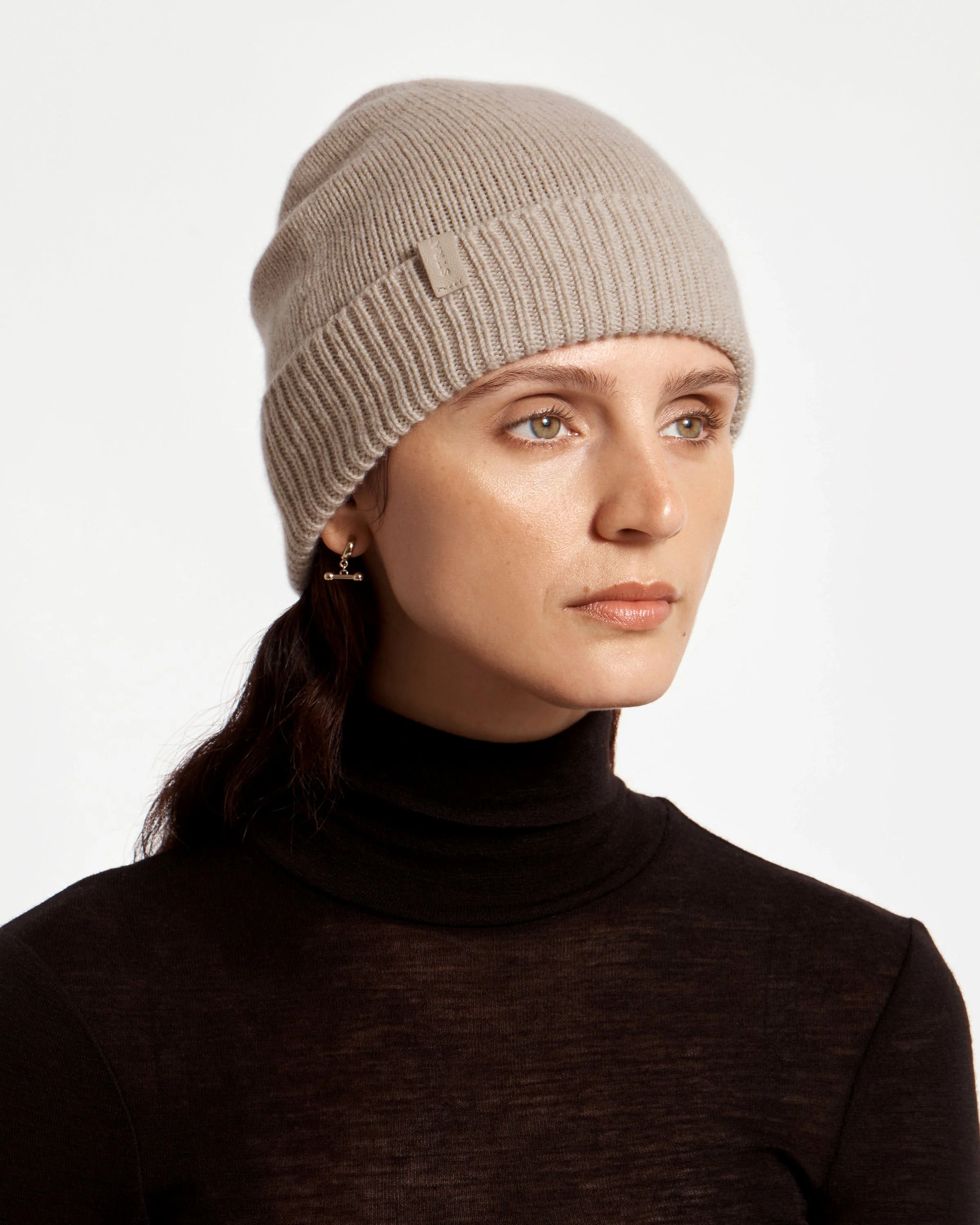 Westray Ribbed Cashmere Beanie - Oat