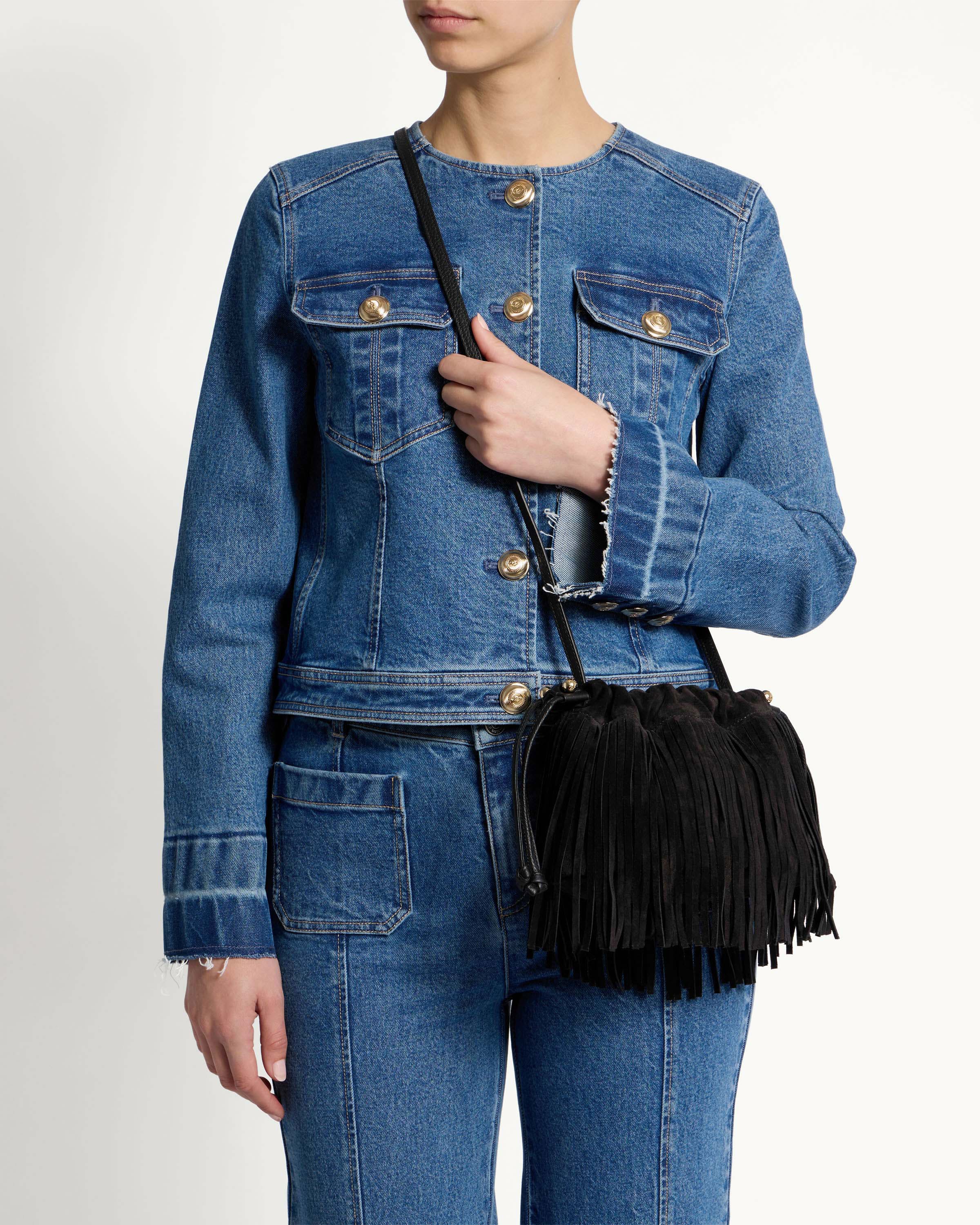 Charlotte Drawstring - Cinq a Sept Black Fringe