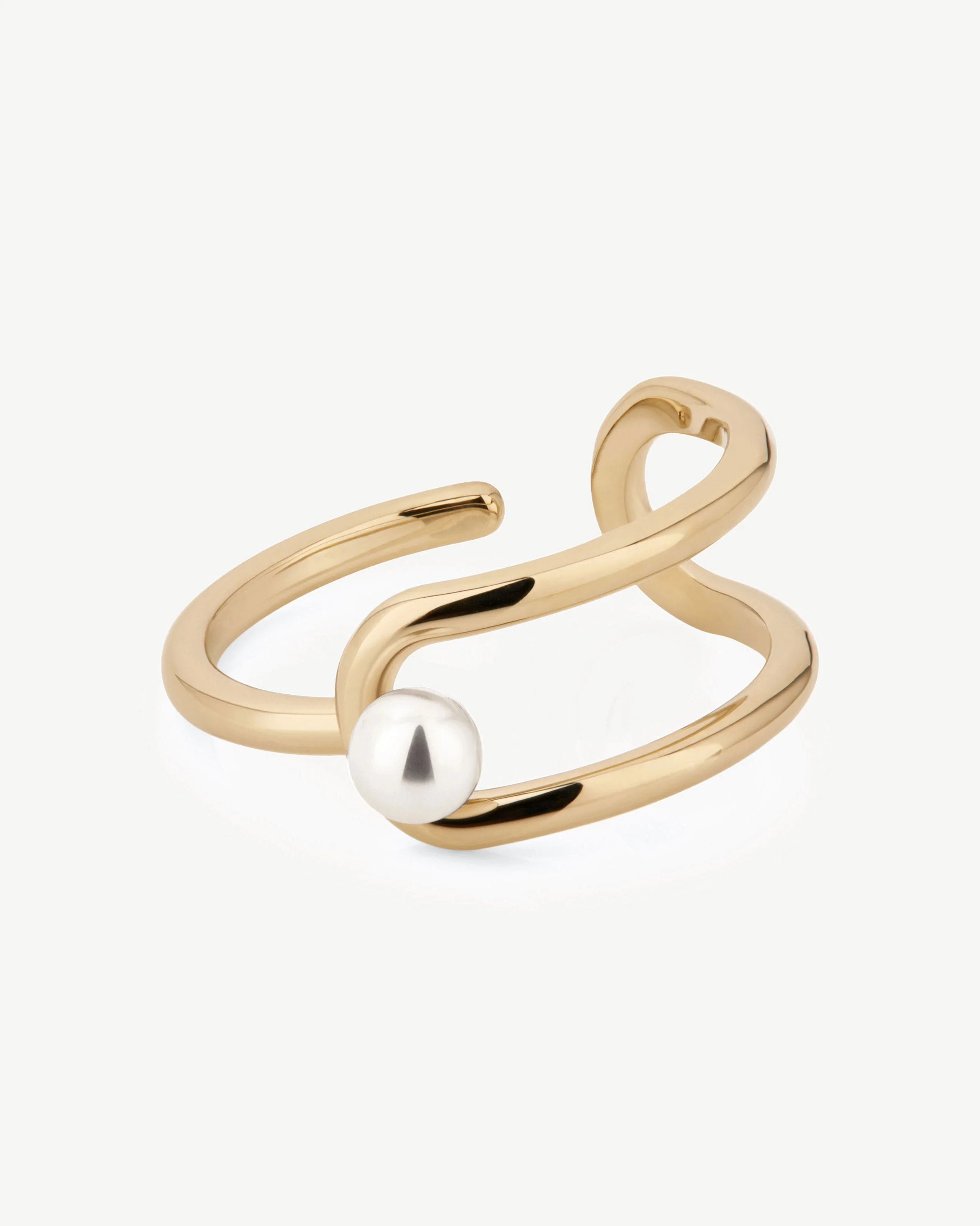 Lana Pearl Ring - 22 Carat Gold Gilded