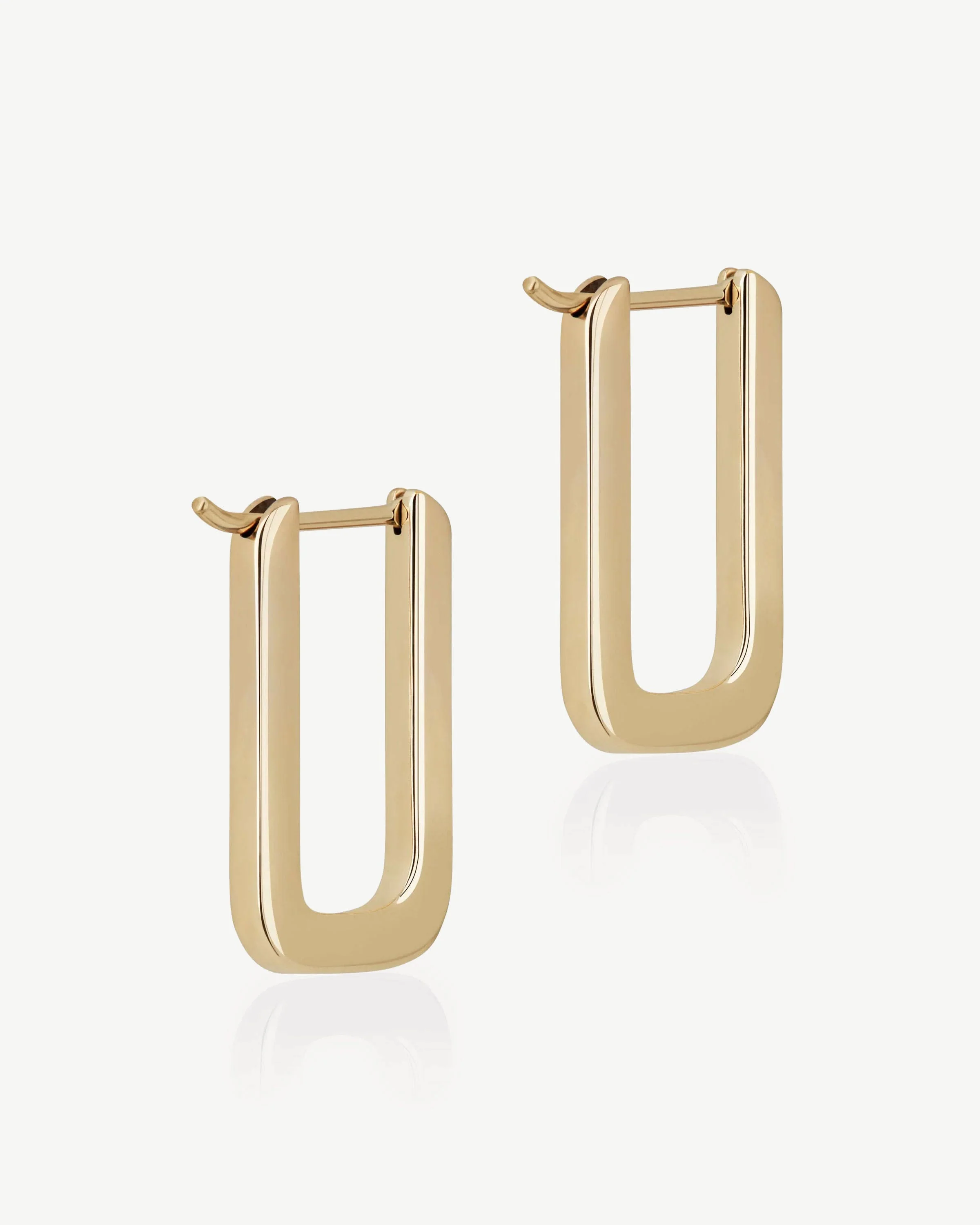 Rectangular Hoop - 22 Carat Gold Gilded