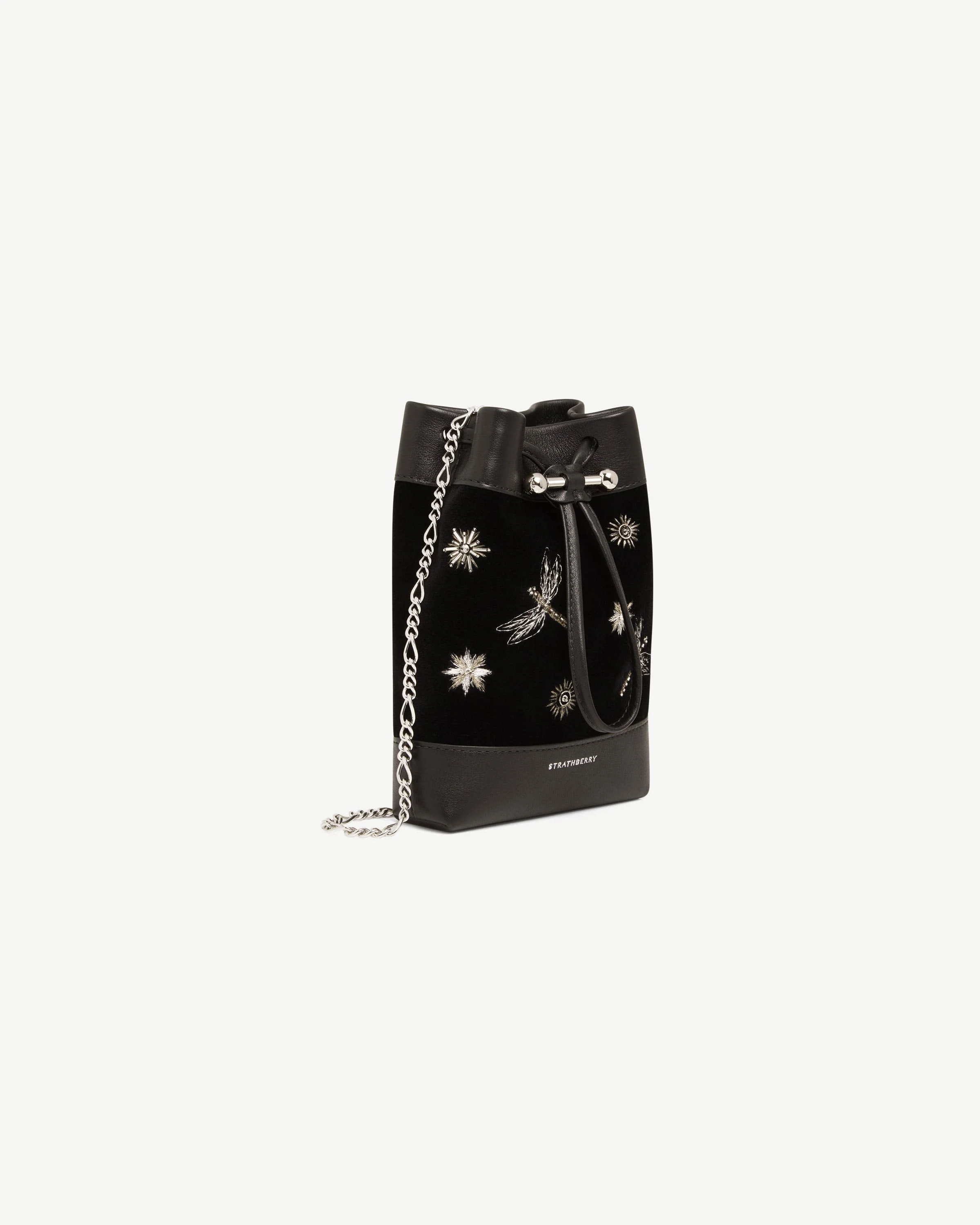 Osette Midi Pouch - Cinq a Sept Black Embroidered Velvet
