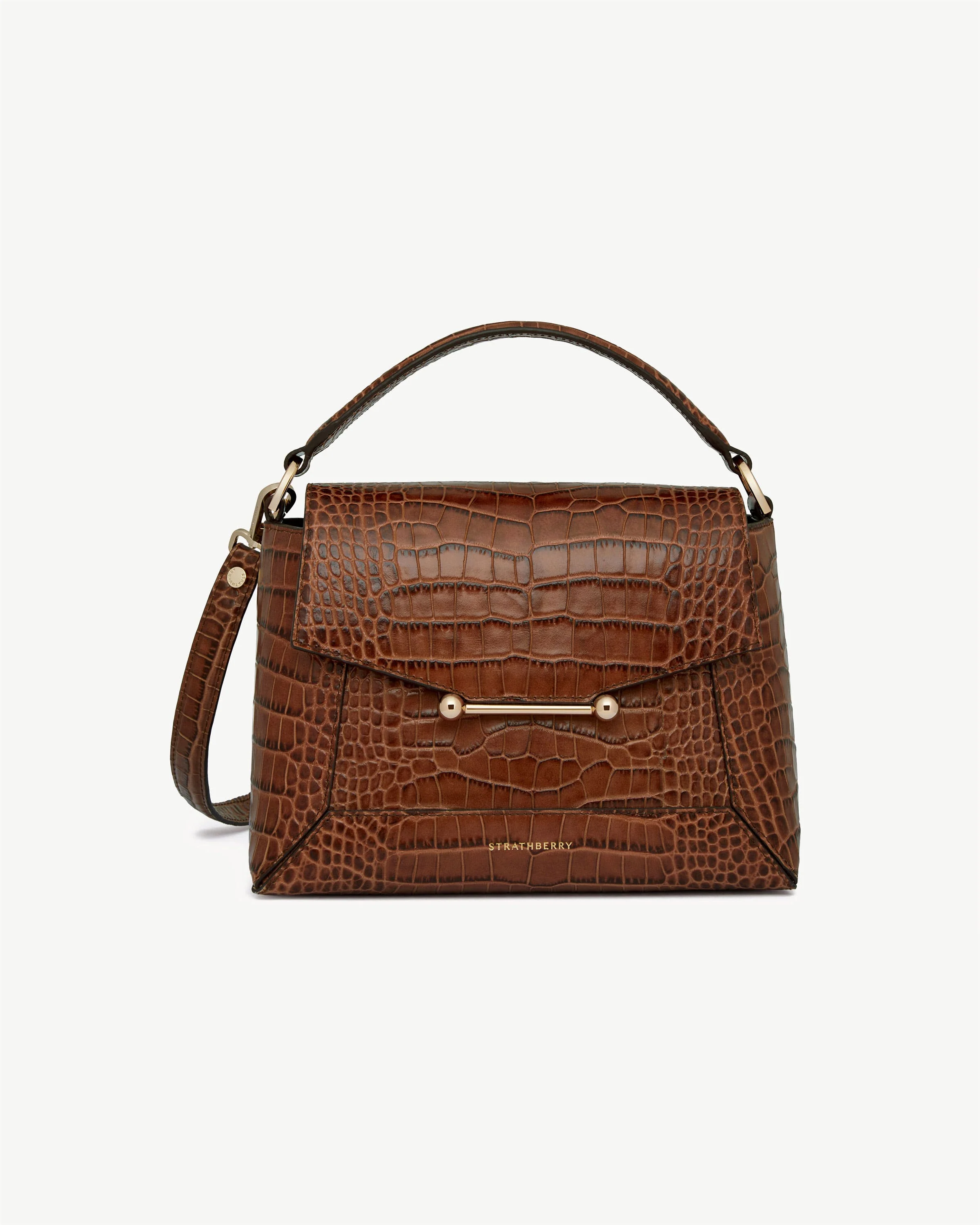 Mosaic Bag - Soft Croc-Embossed Leather Walnut