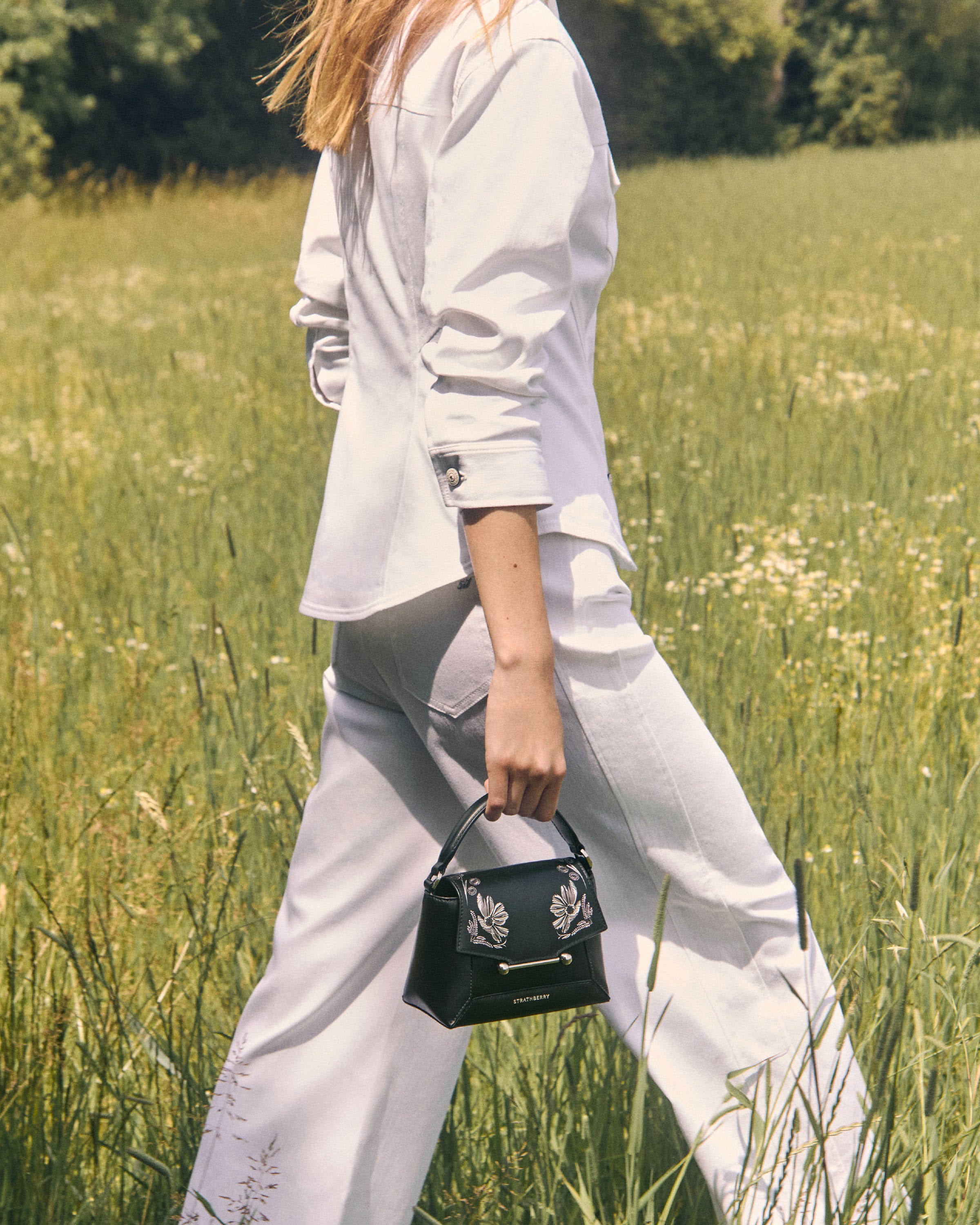 Mosaic Nano - Cinq a Sept Black Polished Leather Print