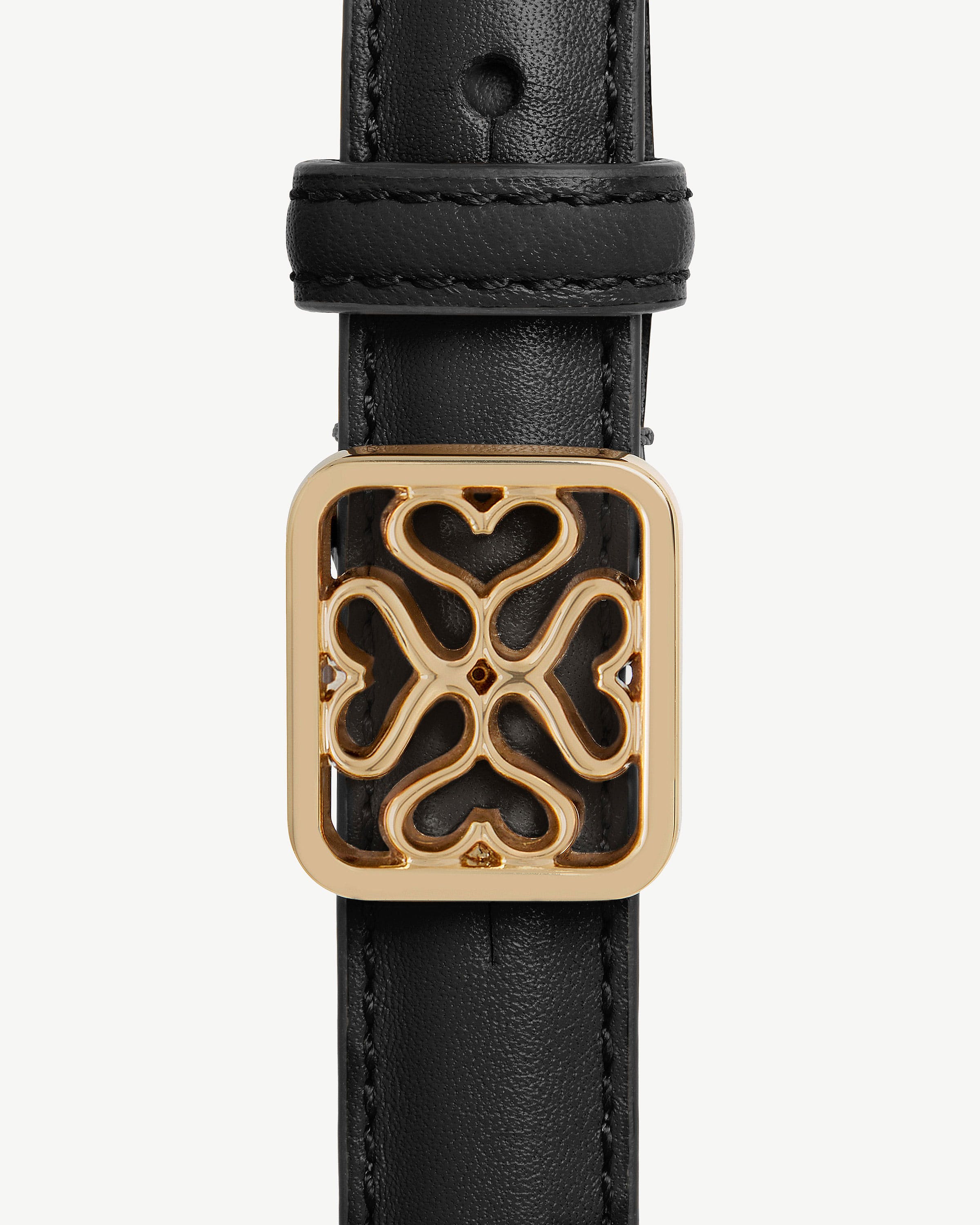 Strathberry Monogram Thin Buckle Belt - Black