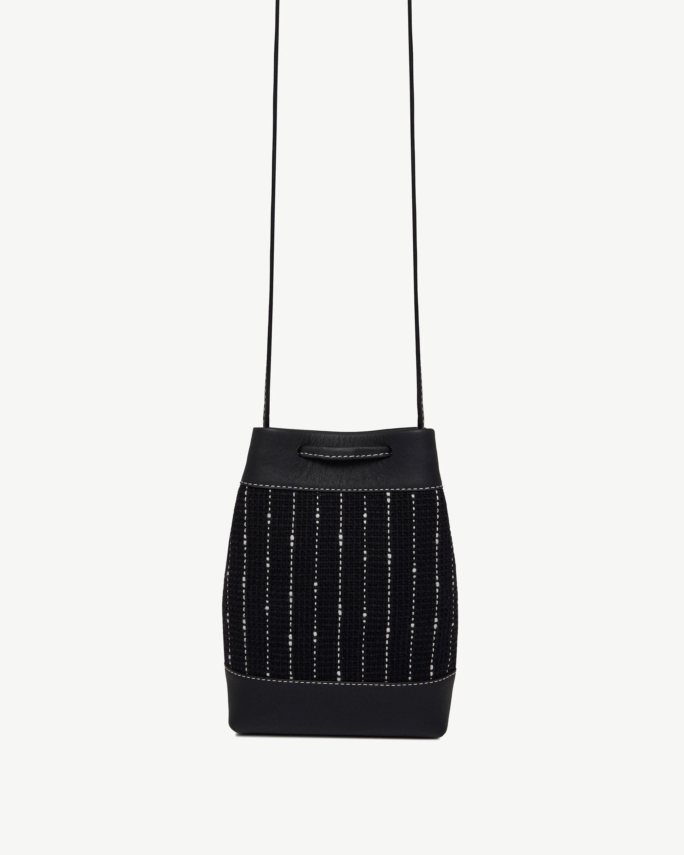 Osette Midi Pouch - Black Tweed