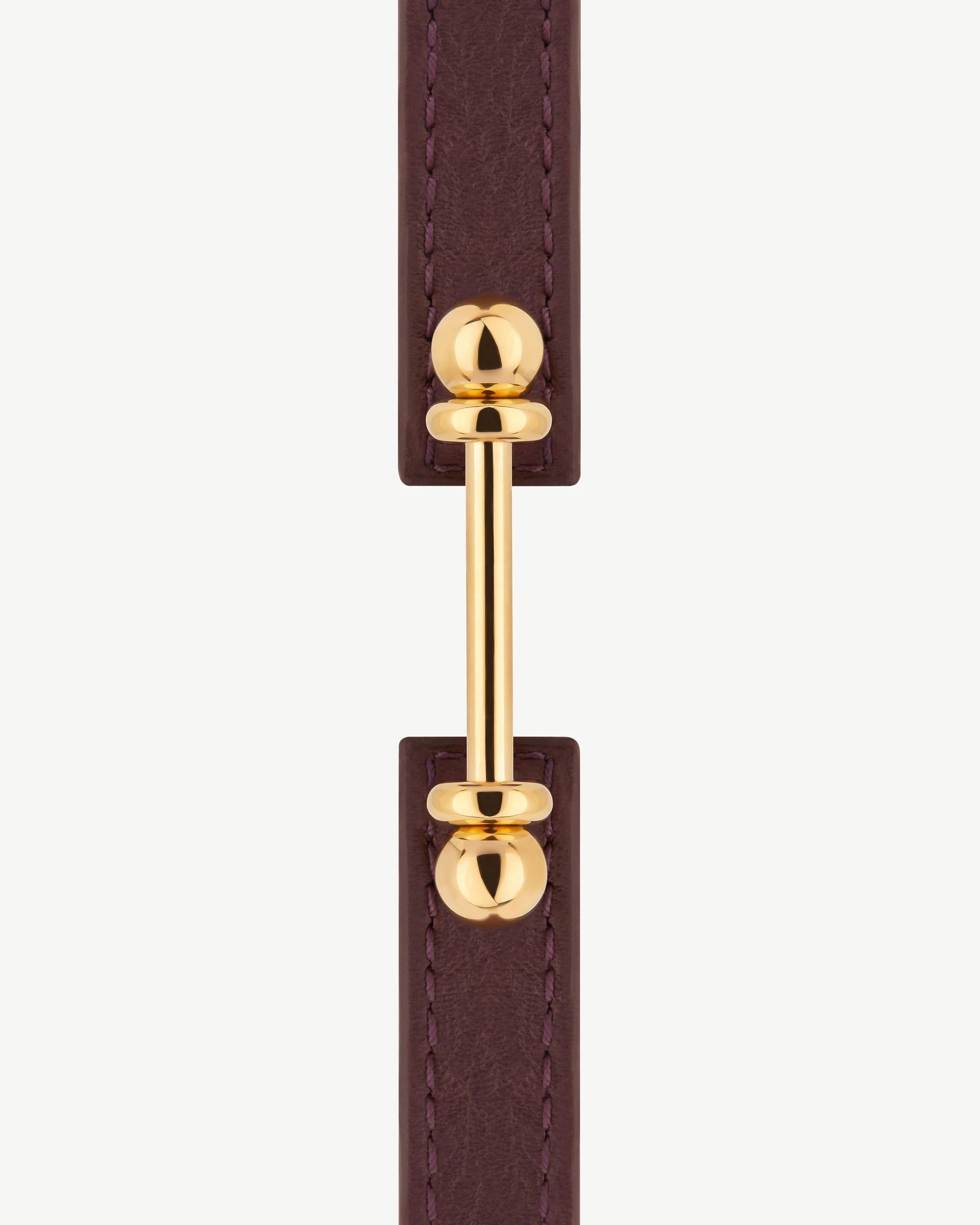 Music Bar Bracelet - Burgundy Leather / 22 Carat Gold Gilded