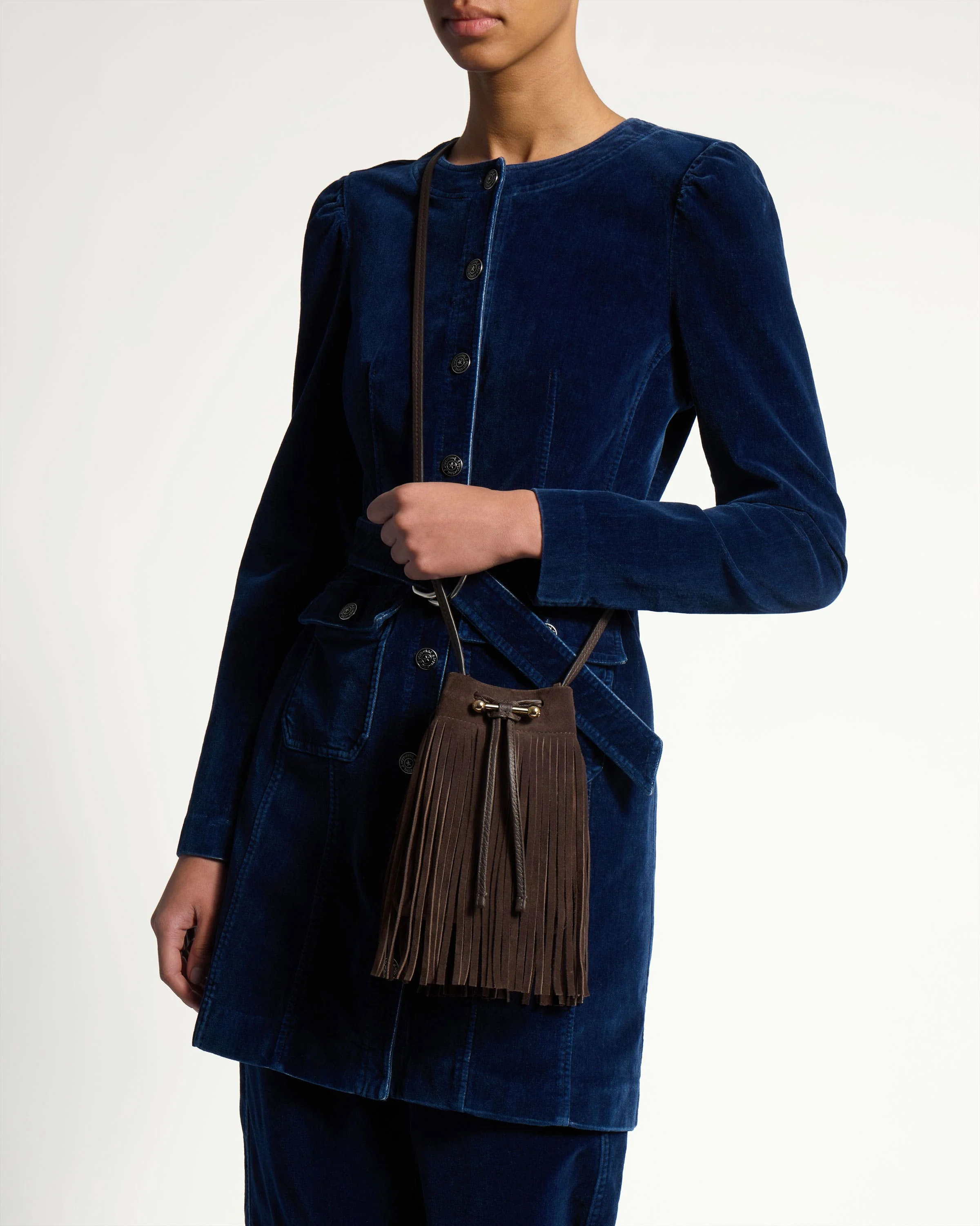 Osette Midi Pouch - Cinq a Sept Chocolate Fringe