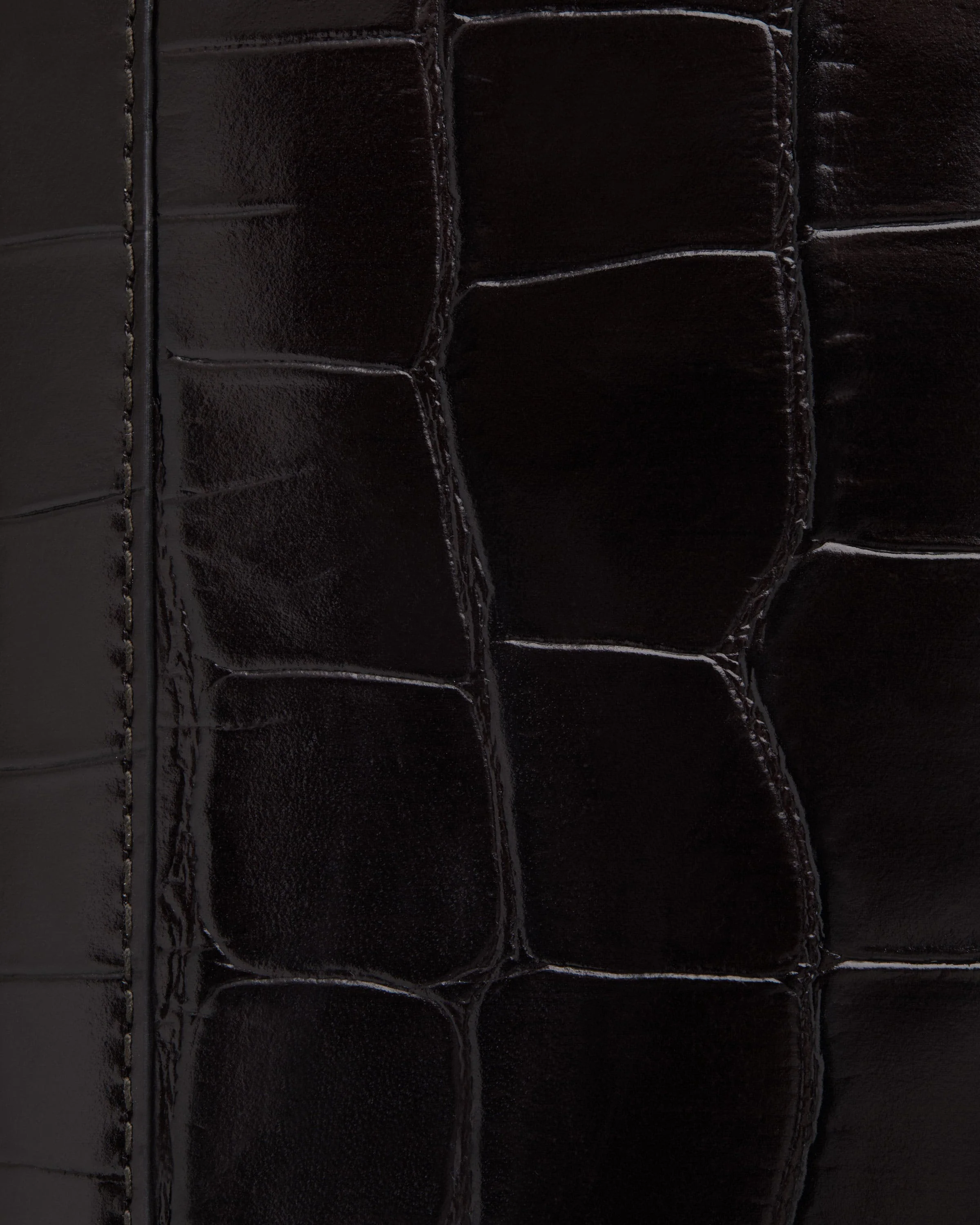 Multrees Chain Wallet - Croc-Embossed Leather Mahogany/Black