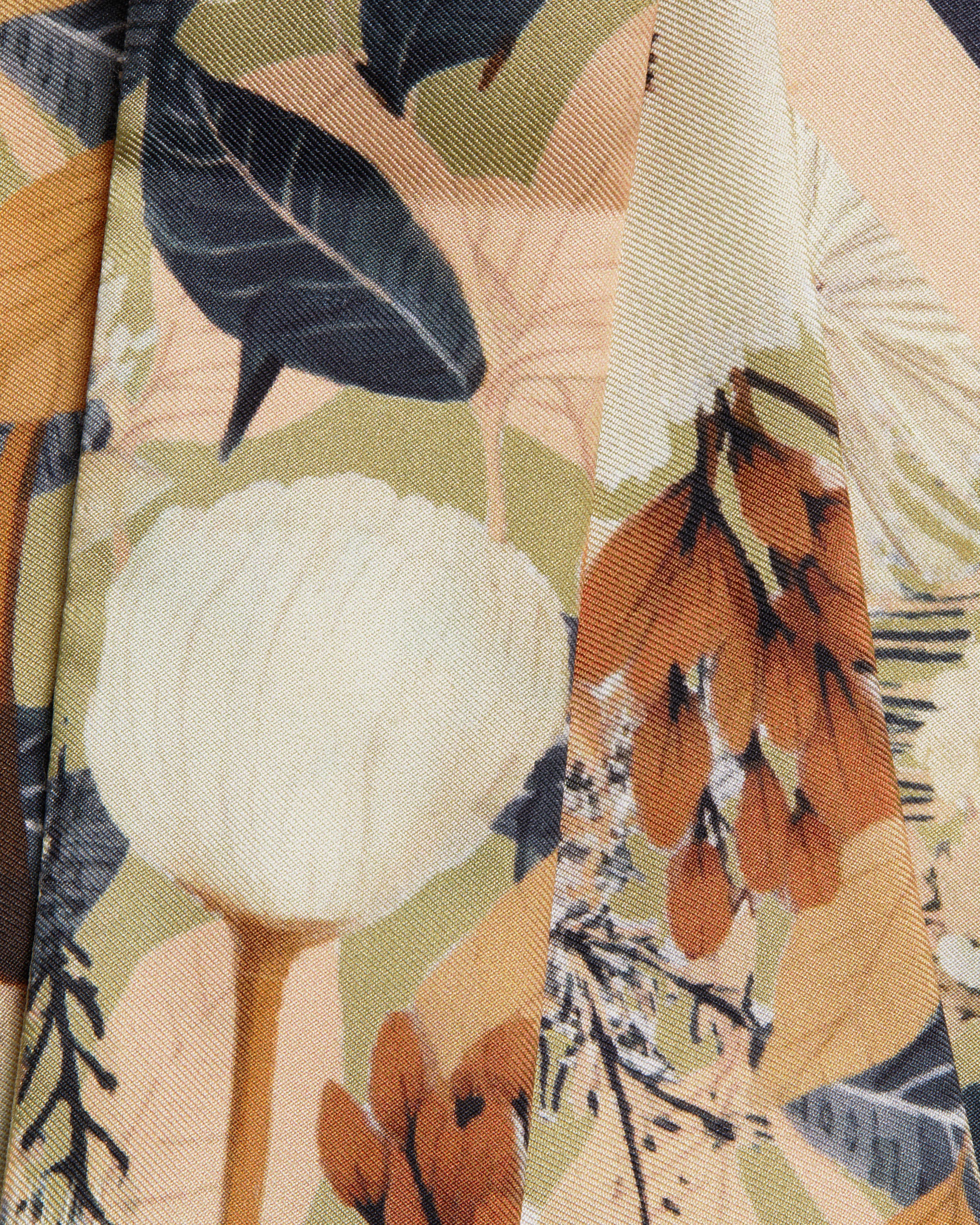 Silk Skinny Scarf - Autumn Floral Print