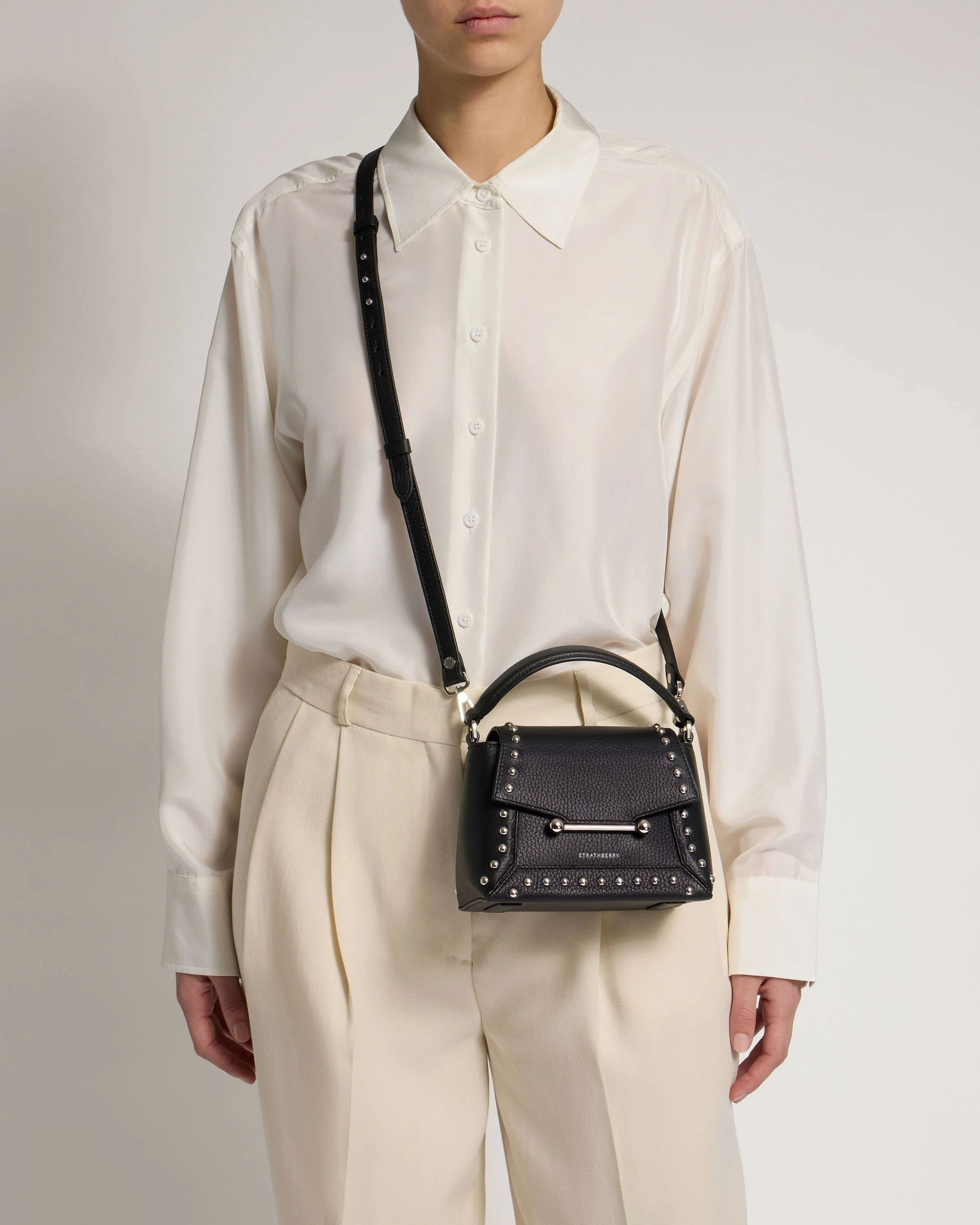 Mosaic Nano - Black Studded Leather