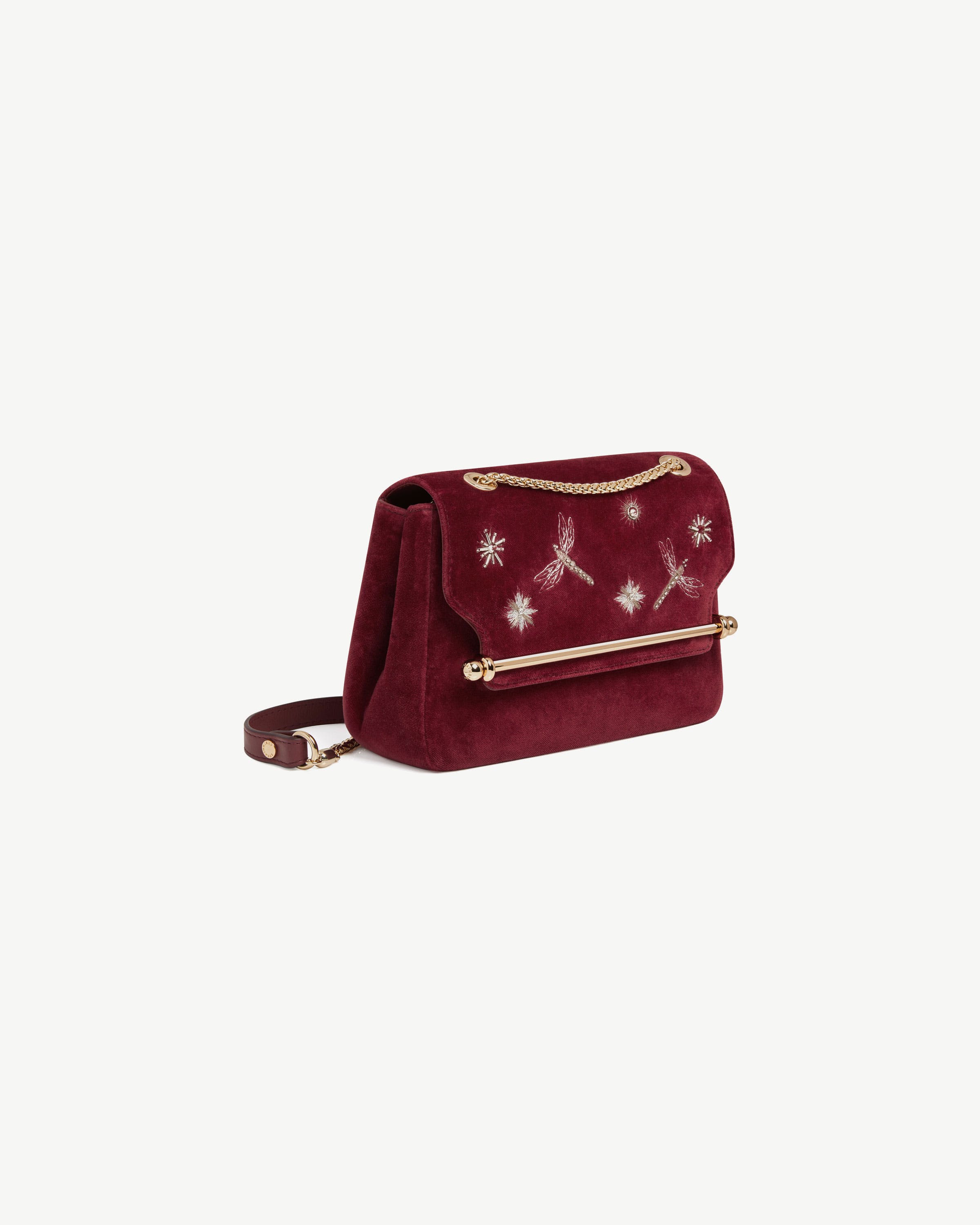 East/West Mini Soft - Cinq a Sept Bordeaux Embroidered Velvet