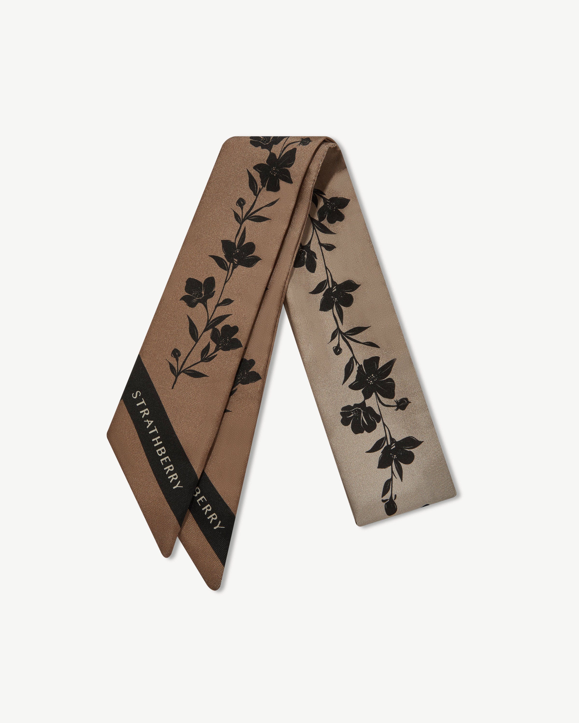 Silk Skinny Scarf - Dégradé Clay/Oat