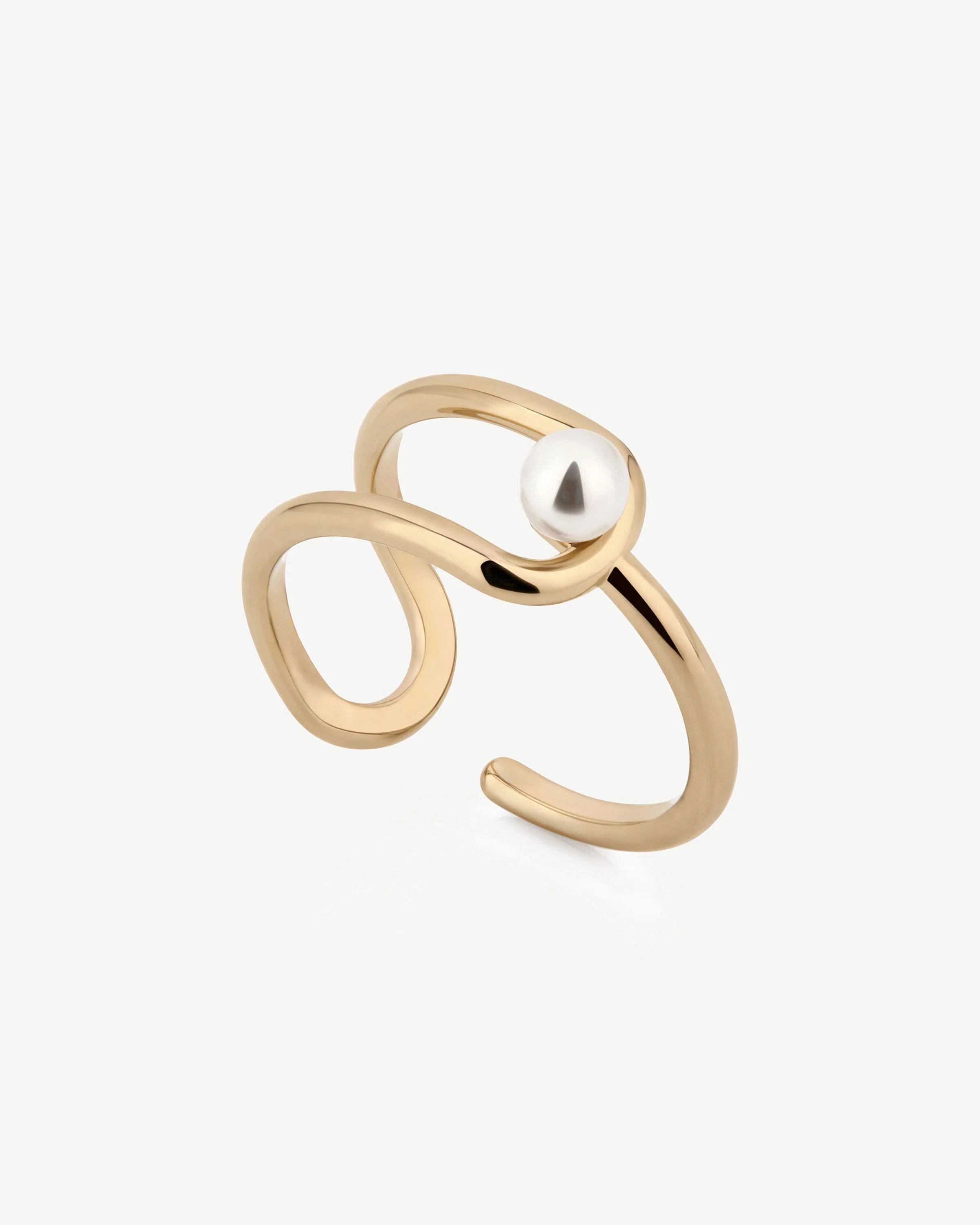 Lana Pearl Ring - 22 Carat Gold Gilded