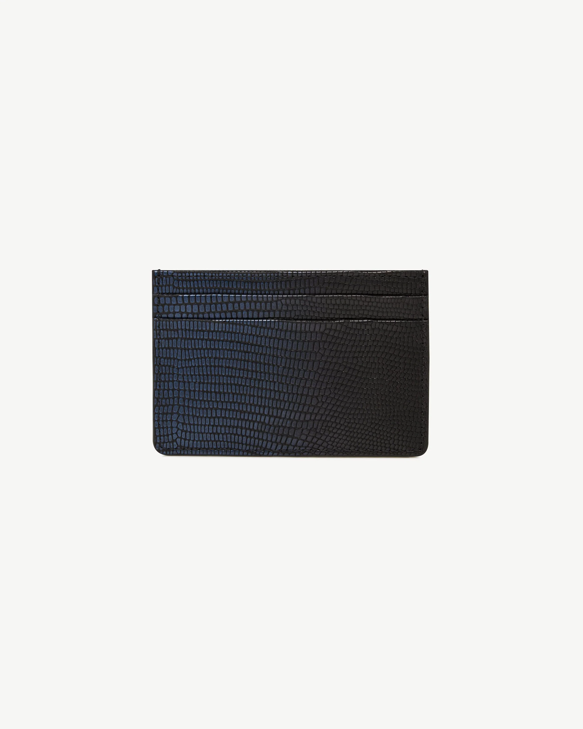 Cardholder - Lizard-Embossed Leather Blue Ombré