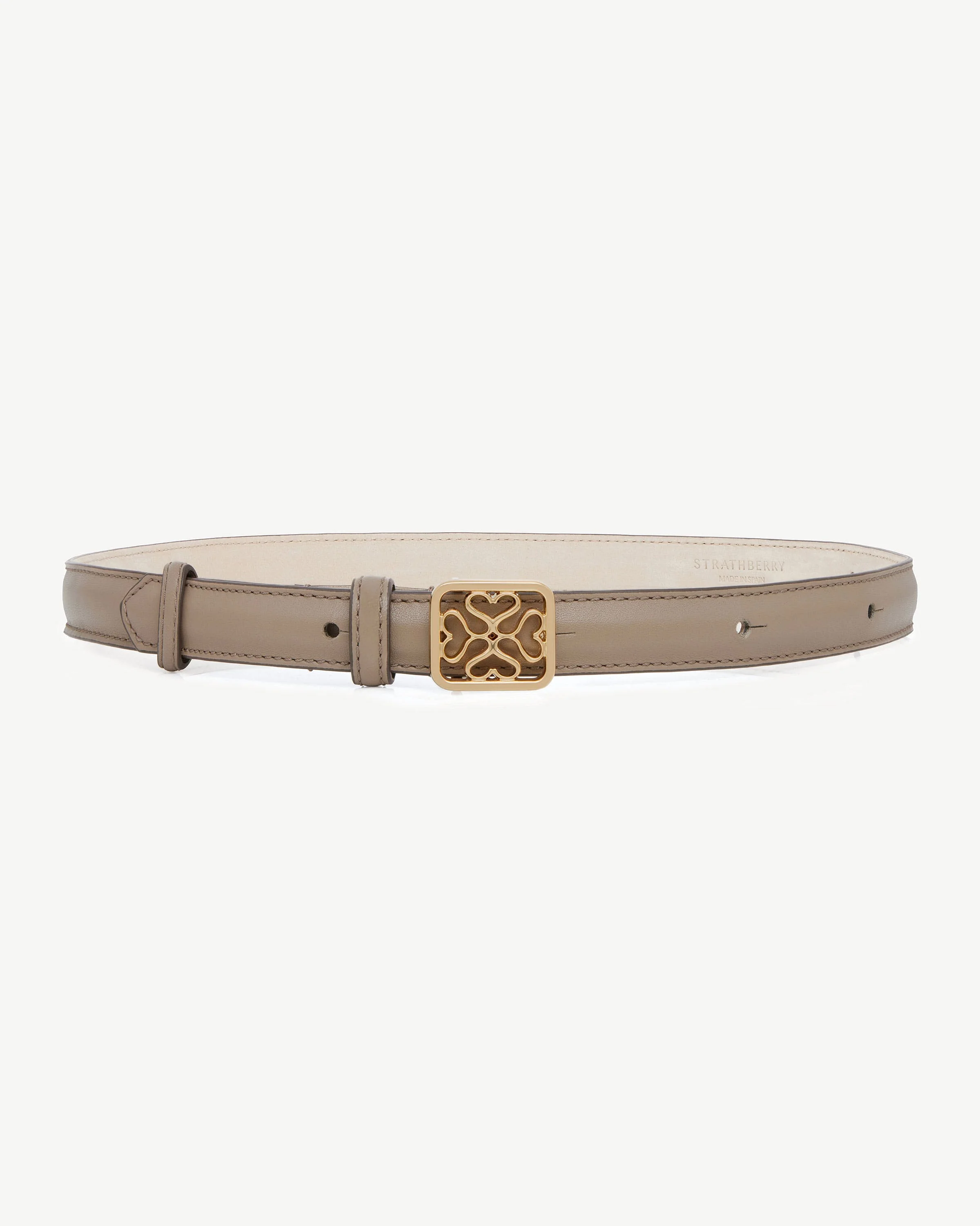 Strathberry Monogram Thin Buckle Belt - Macadamia