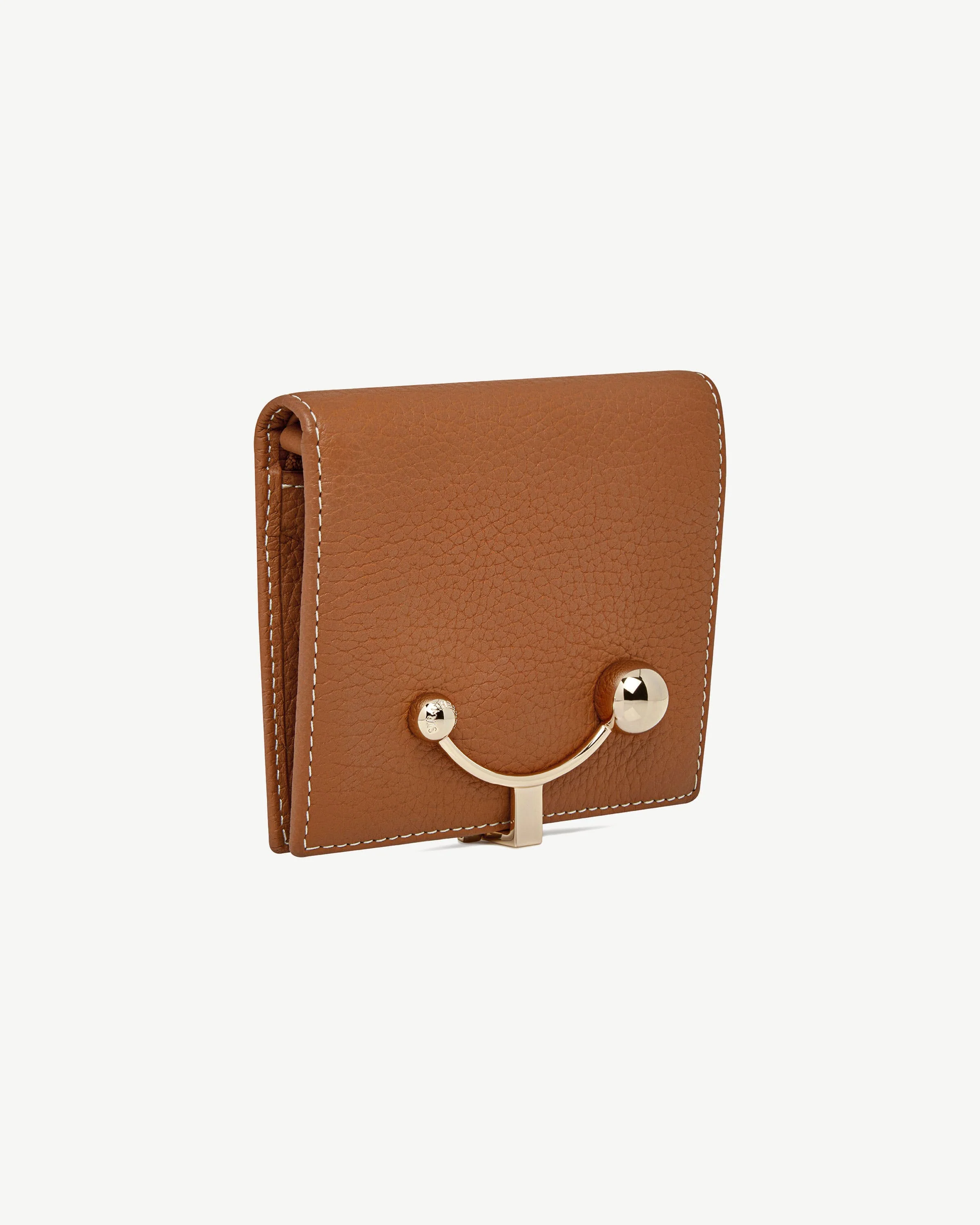 Crescent Wallet - Tan with Vanilla Stitch
