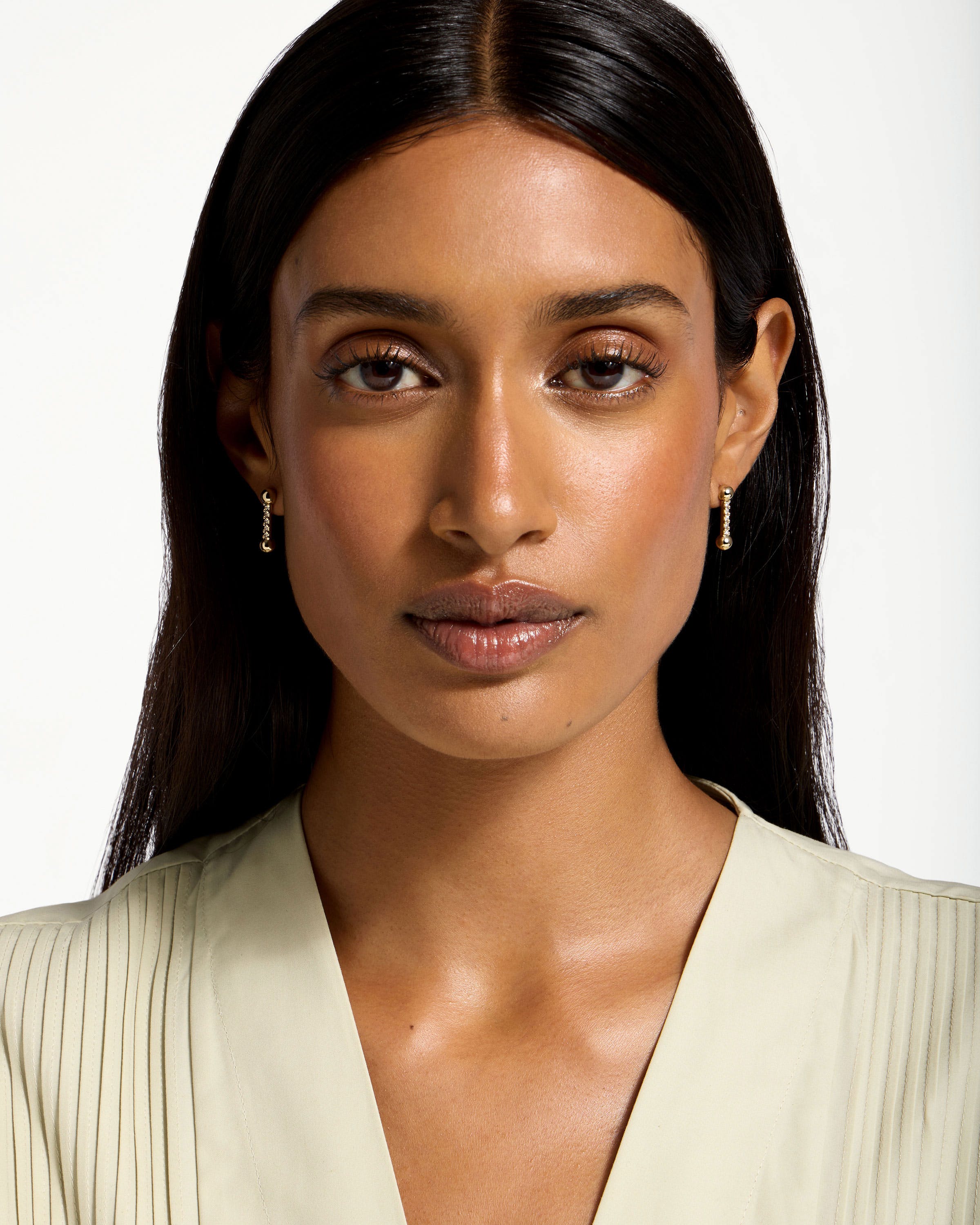 Crystal Mosaic Earrings - 22 Carat Gold Gilded