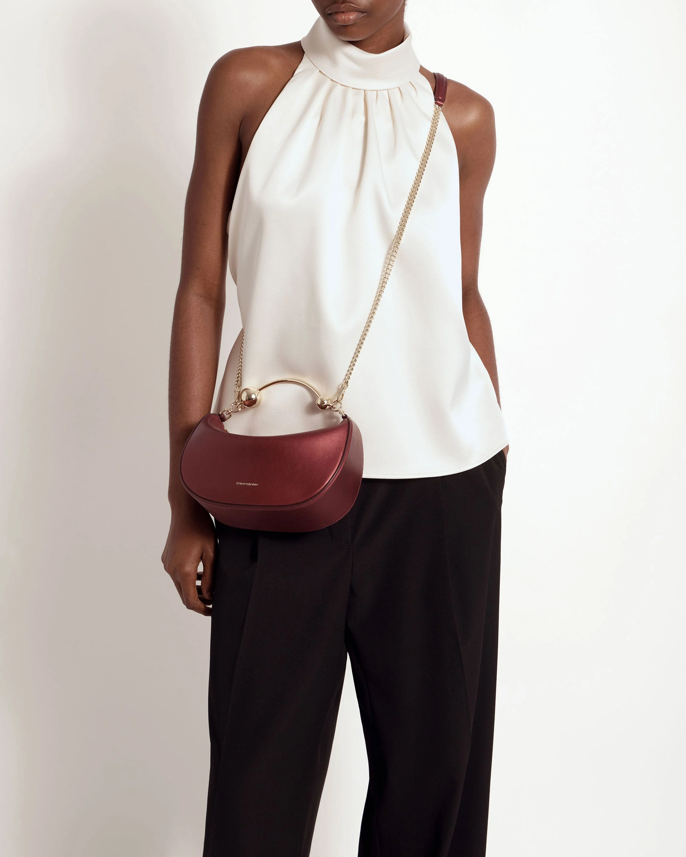 Crescent Moon Mini - Oxblood Metallic Foil