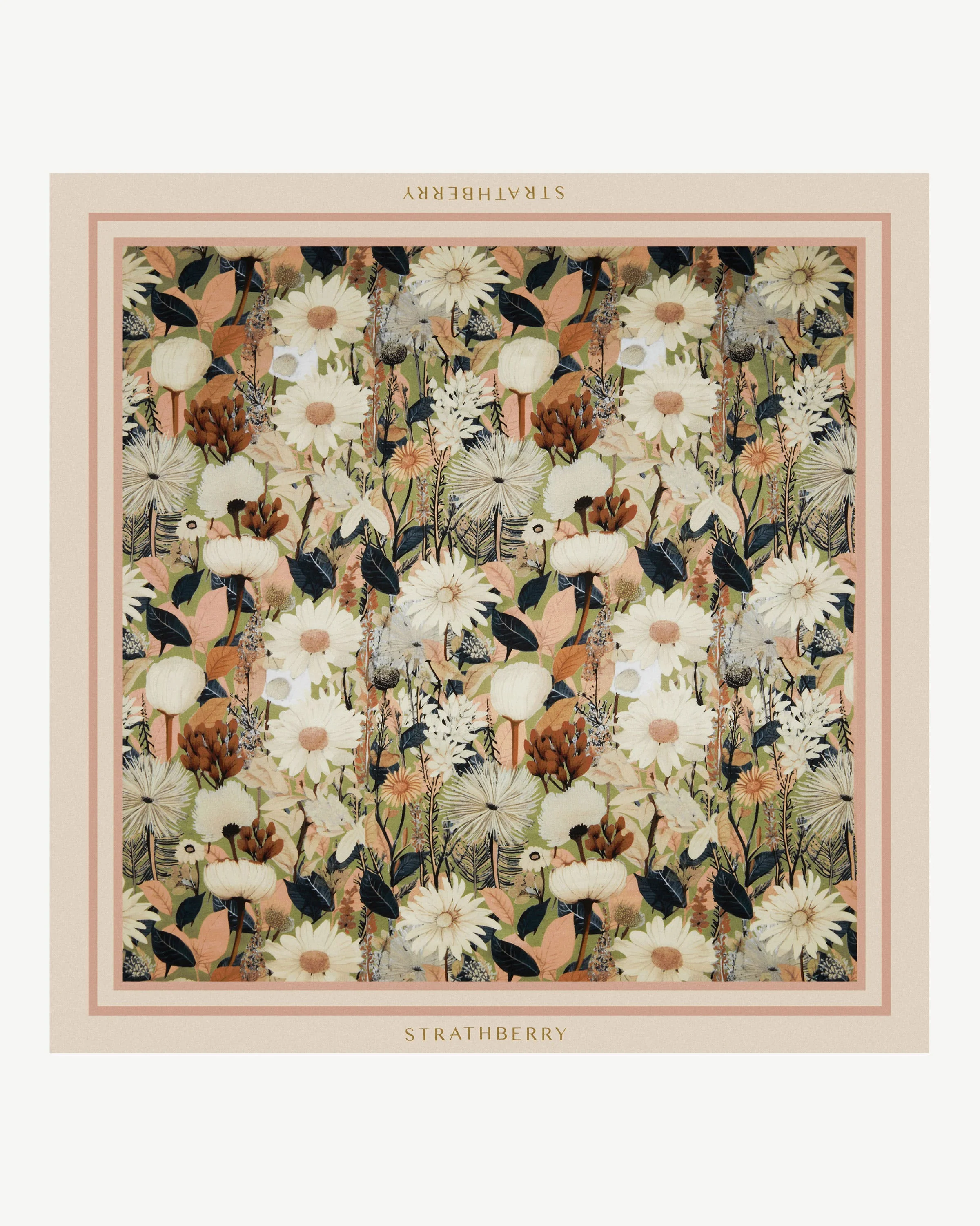 Silk Square Scarf - Autumn Floral Print