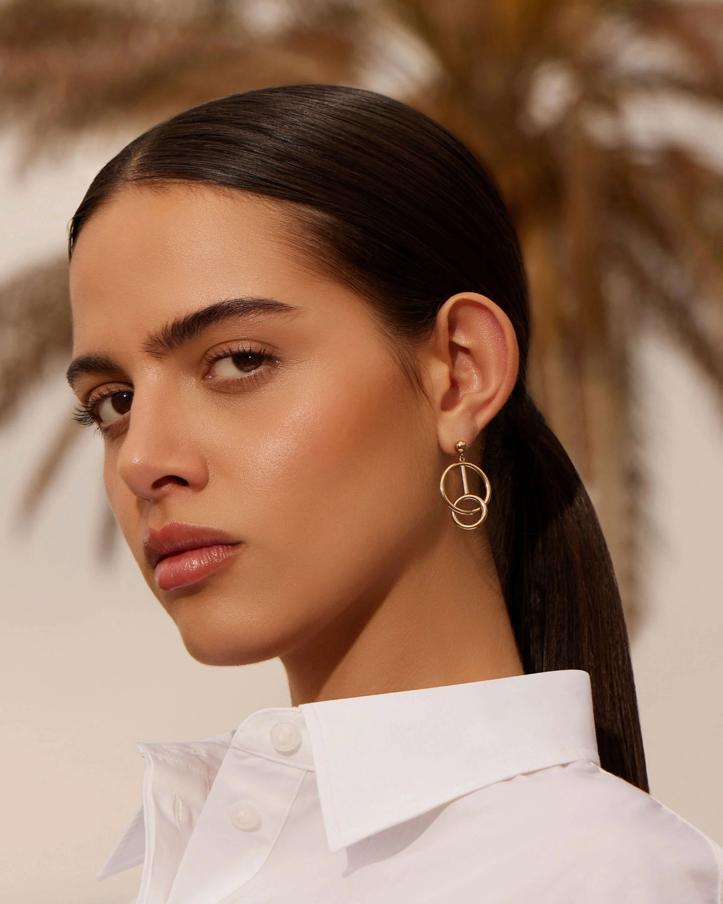 Music Bar Hoop Earrings - 22 Carat Gold Gilded