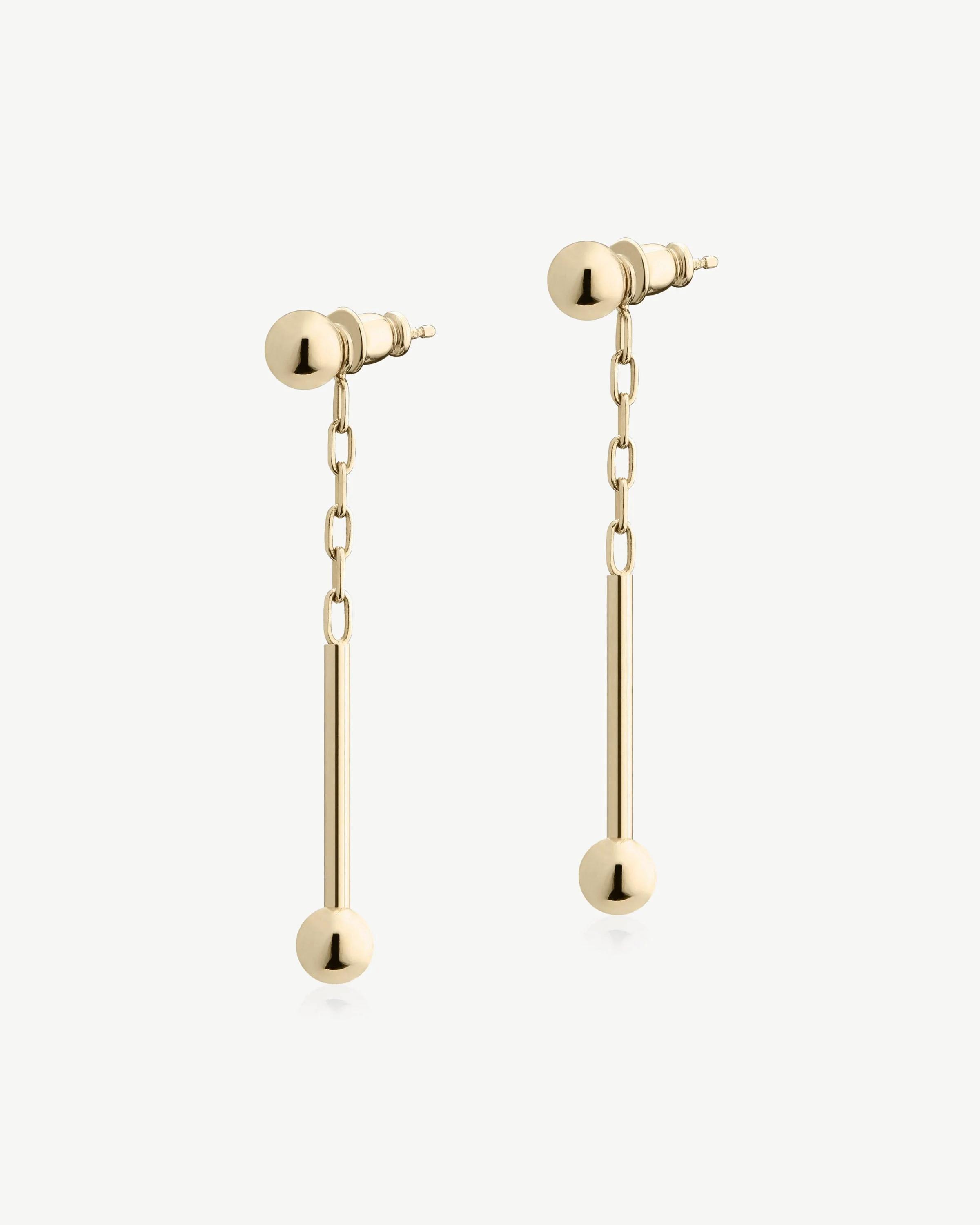 Music Bar Drop Earrings - 22 Carat Gold Gilded