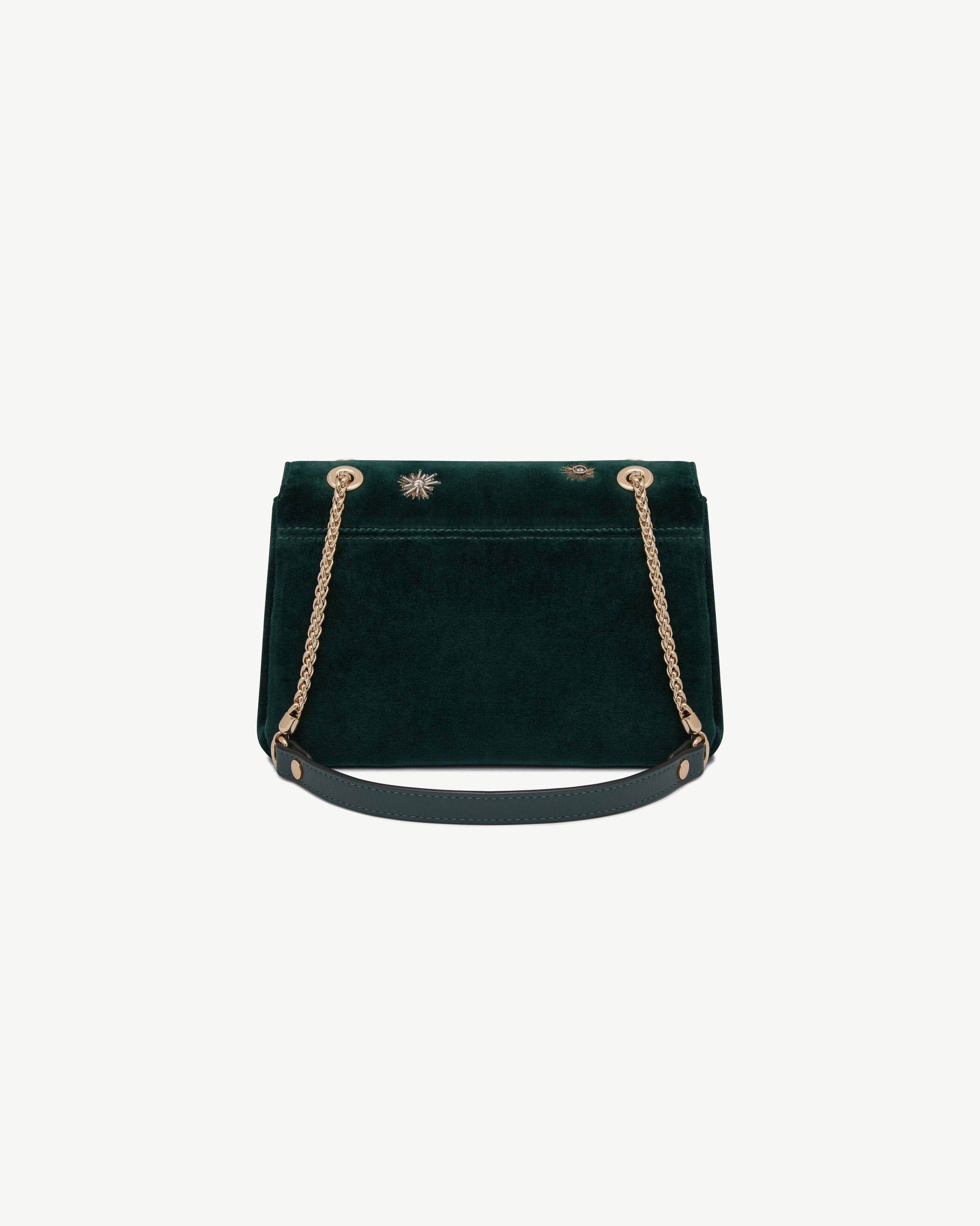 East/West Mini Soft - Cinq a Sept Bottle Green Embroidered Velvet