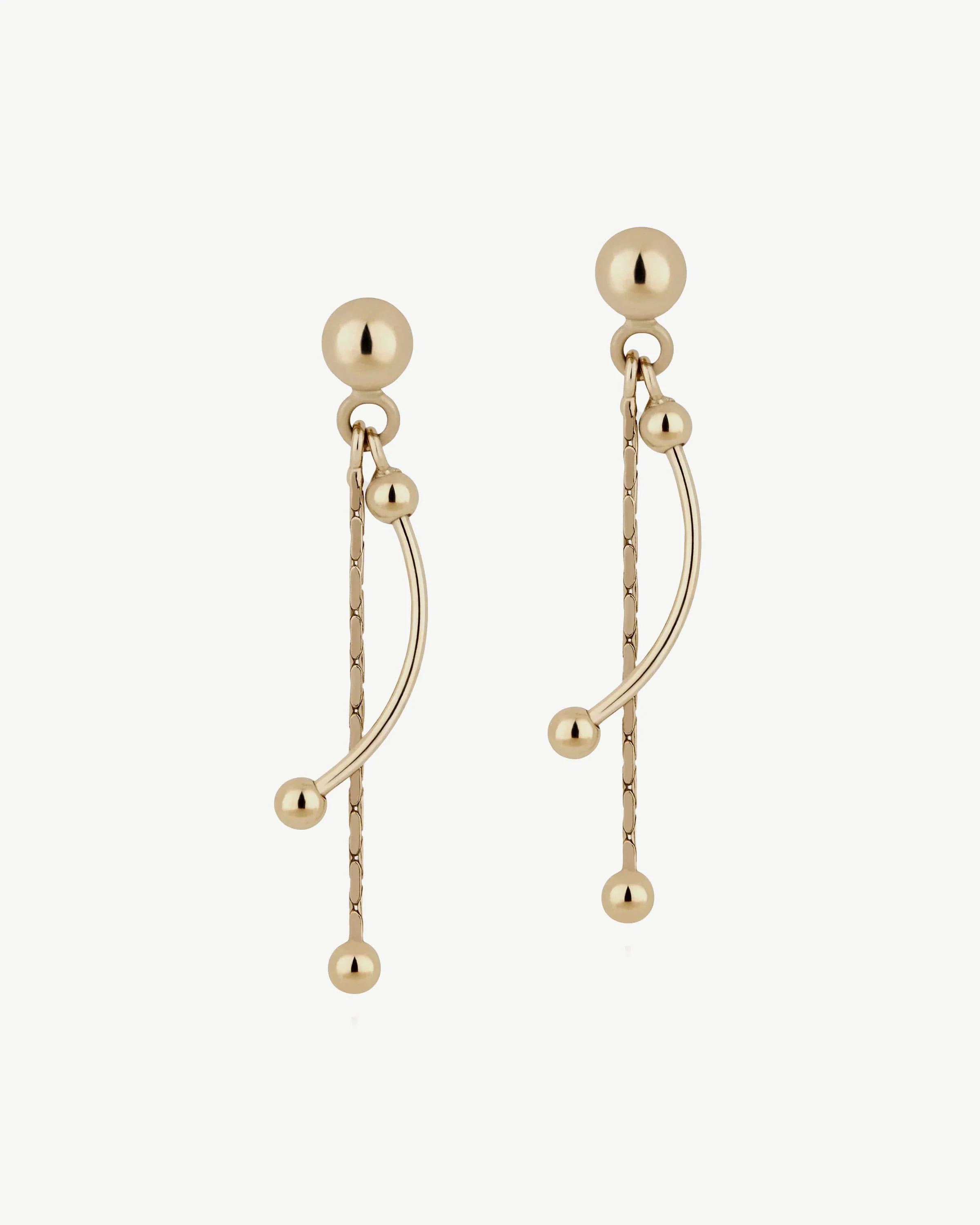 Crescent Drop Earrings - 22 Carat Gold Gilded