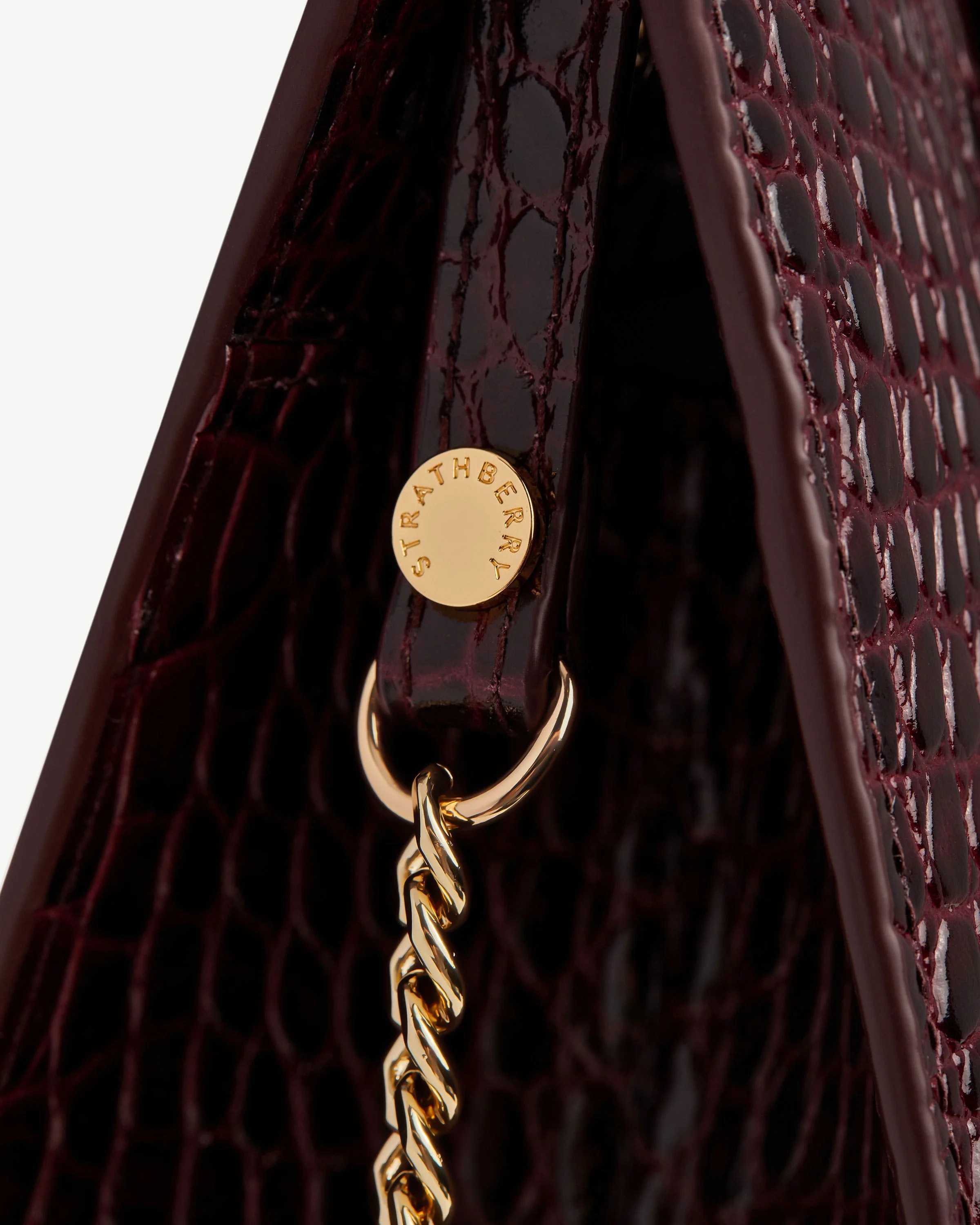 Mini Tote - Croc-Embossed Burgundy