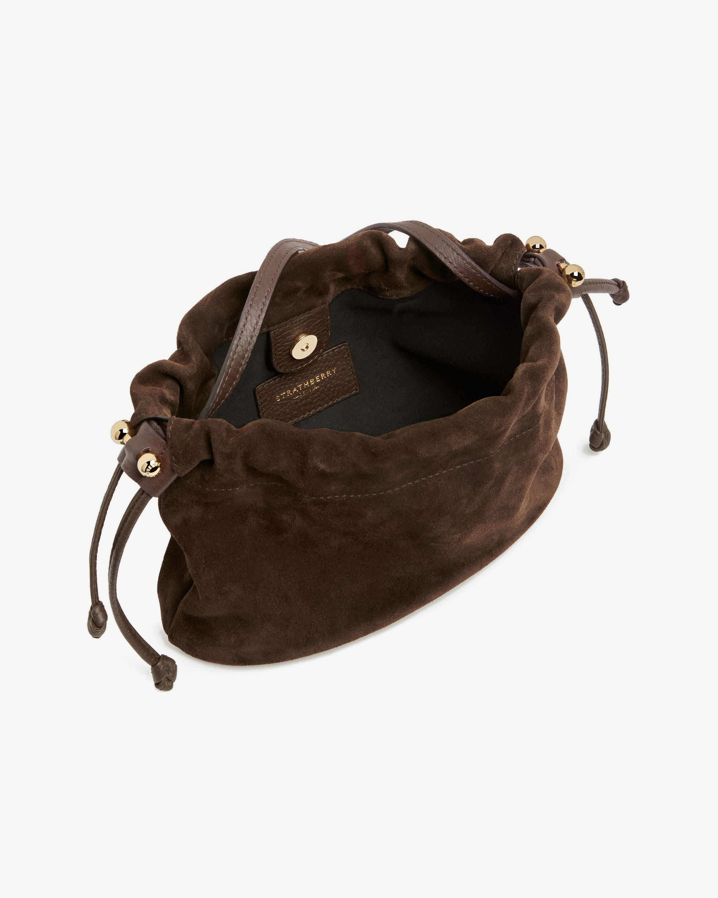 Charlotte Drawstring - Chocolate Suede