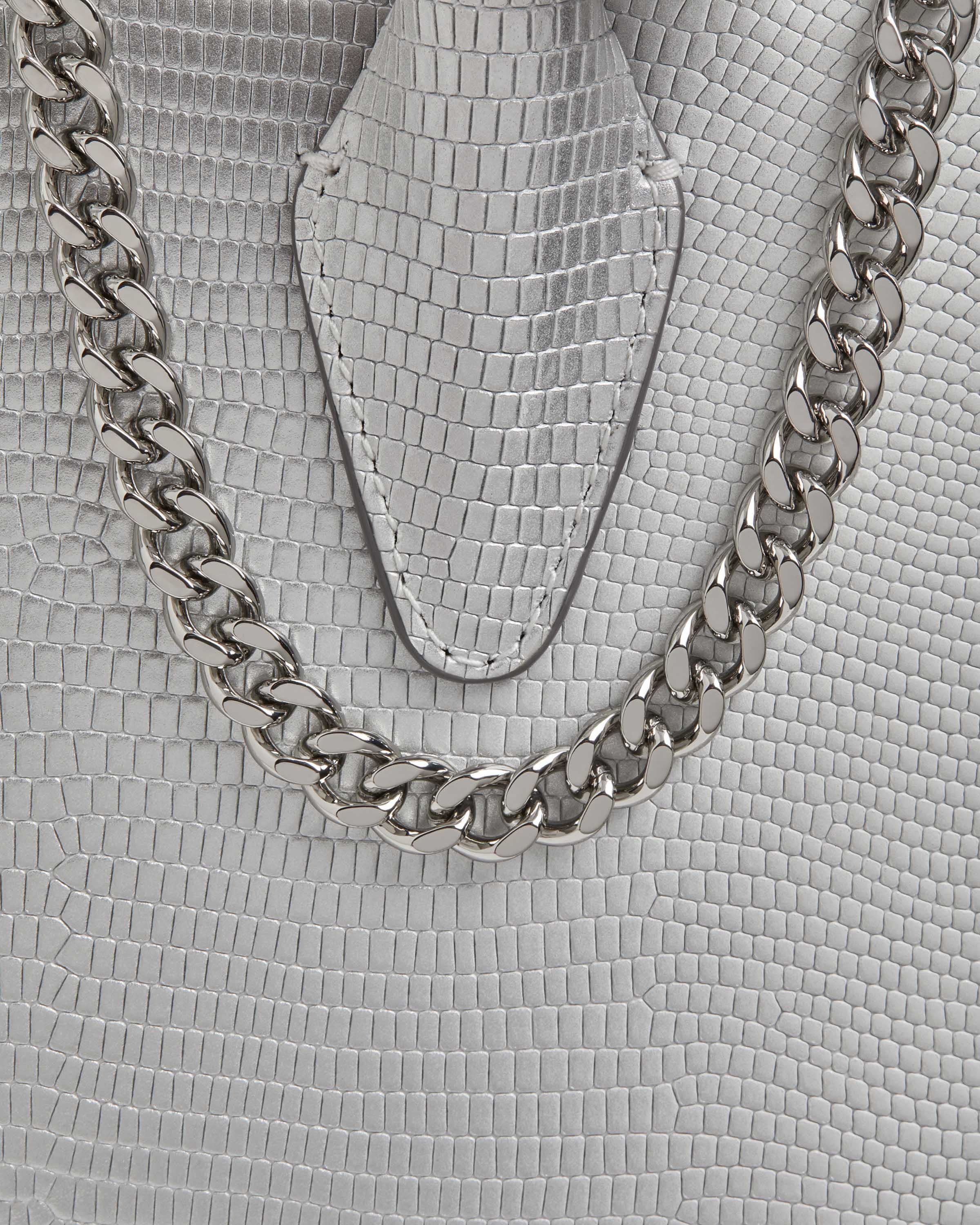 Nano Tote - Lizard-Embossed Leather Silver Ombré
