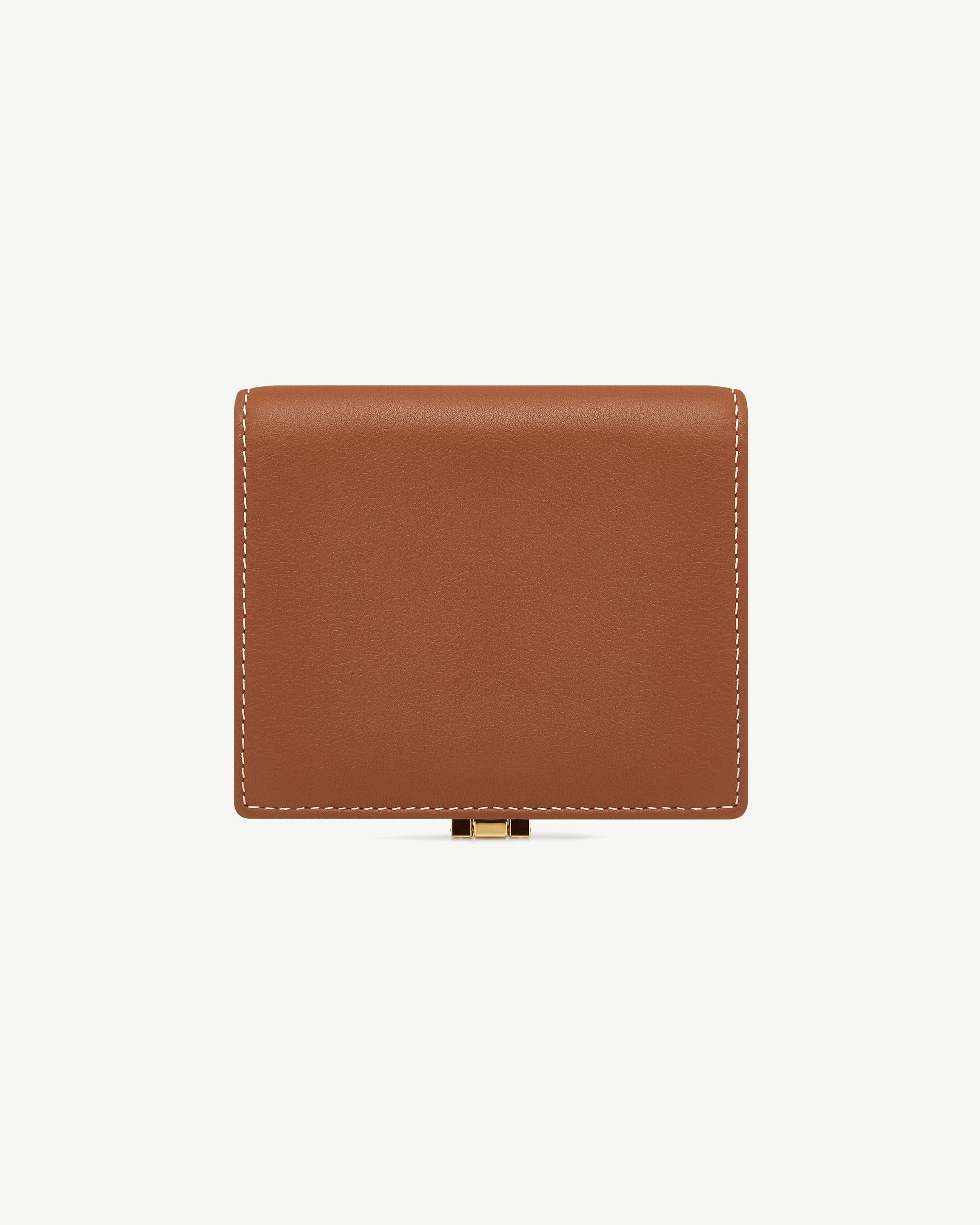 Melville Street Wallet - Chestnut with Vanilla Stitch