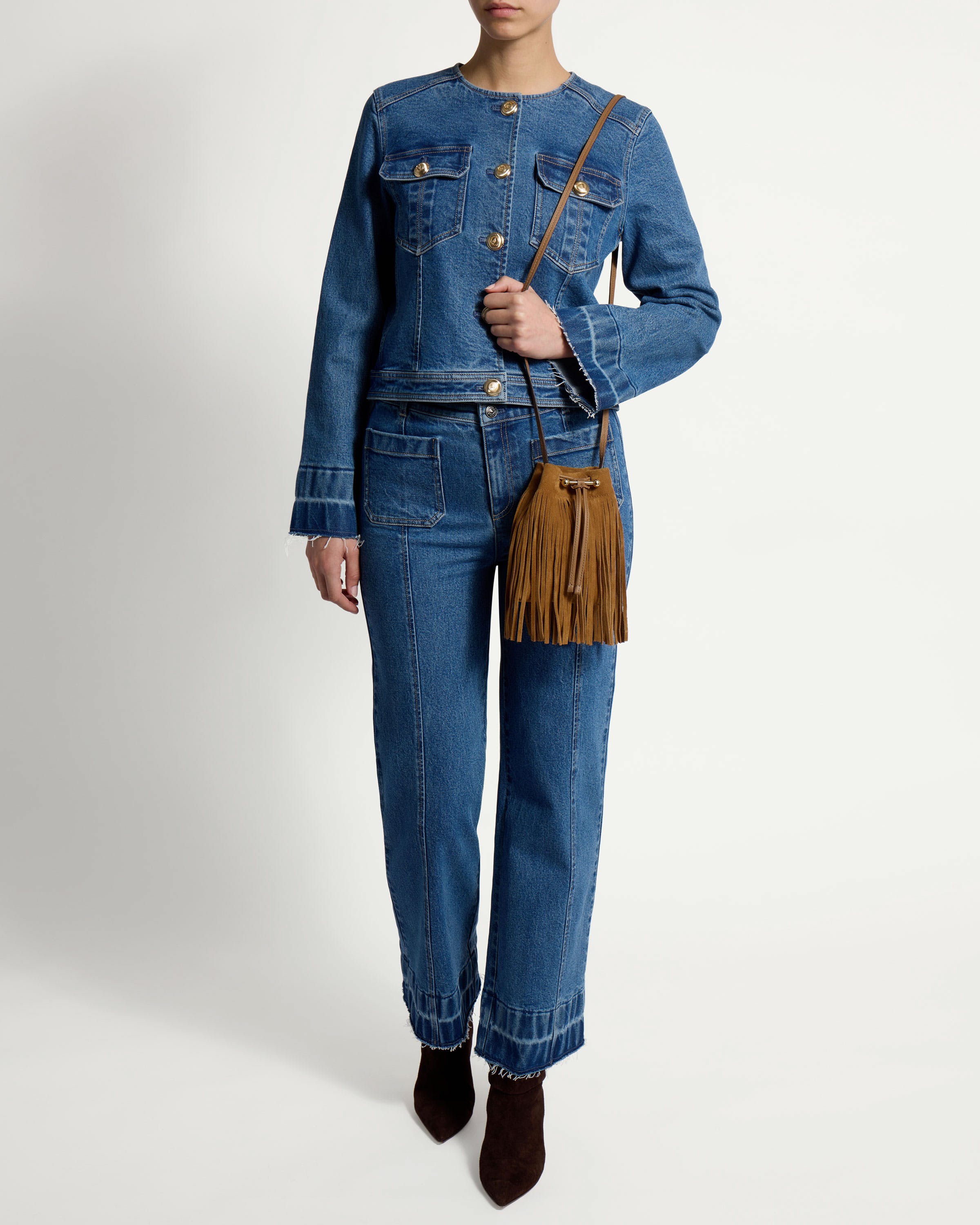 Osette Midi Pouch - Cinq a Sept Toffee Fringe