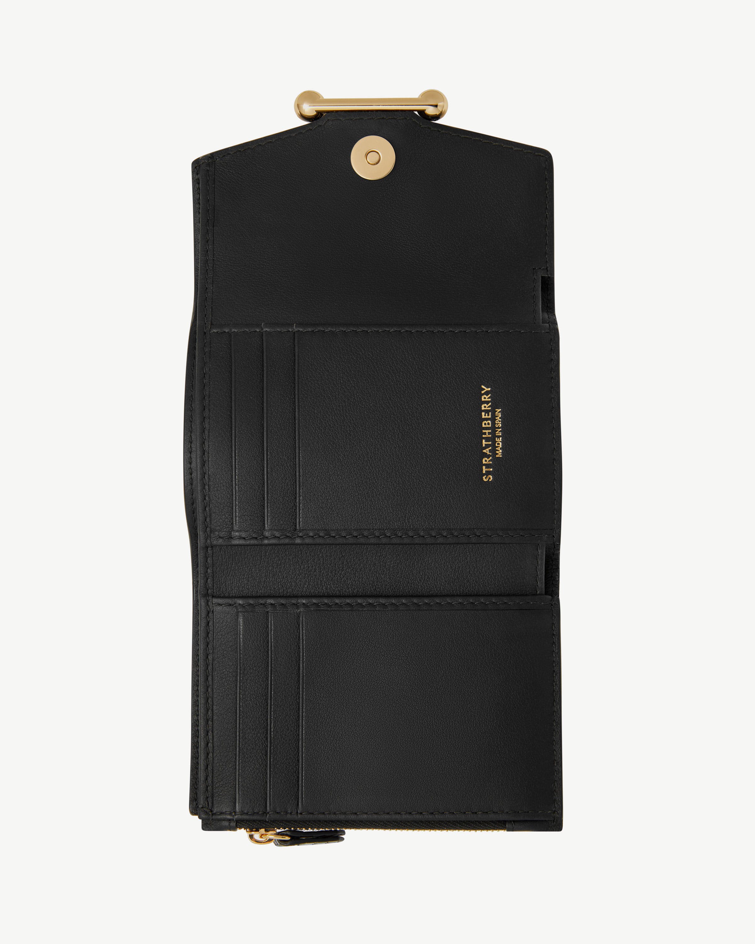 Mosaic Trifold Wallet - Lizard-Embossed Leather Blue Ombré