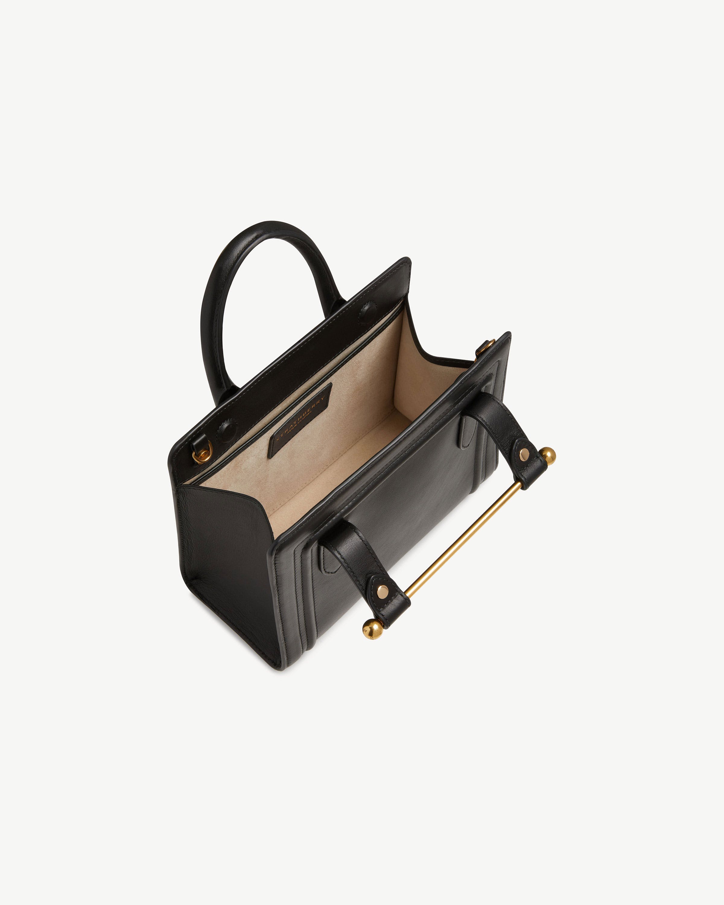 Mini Tote - Black Bombe Leather