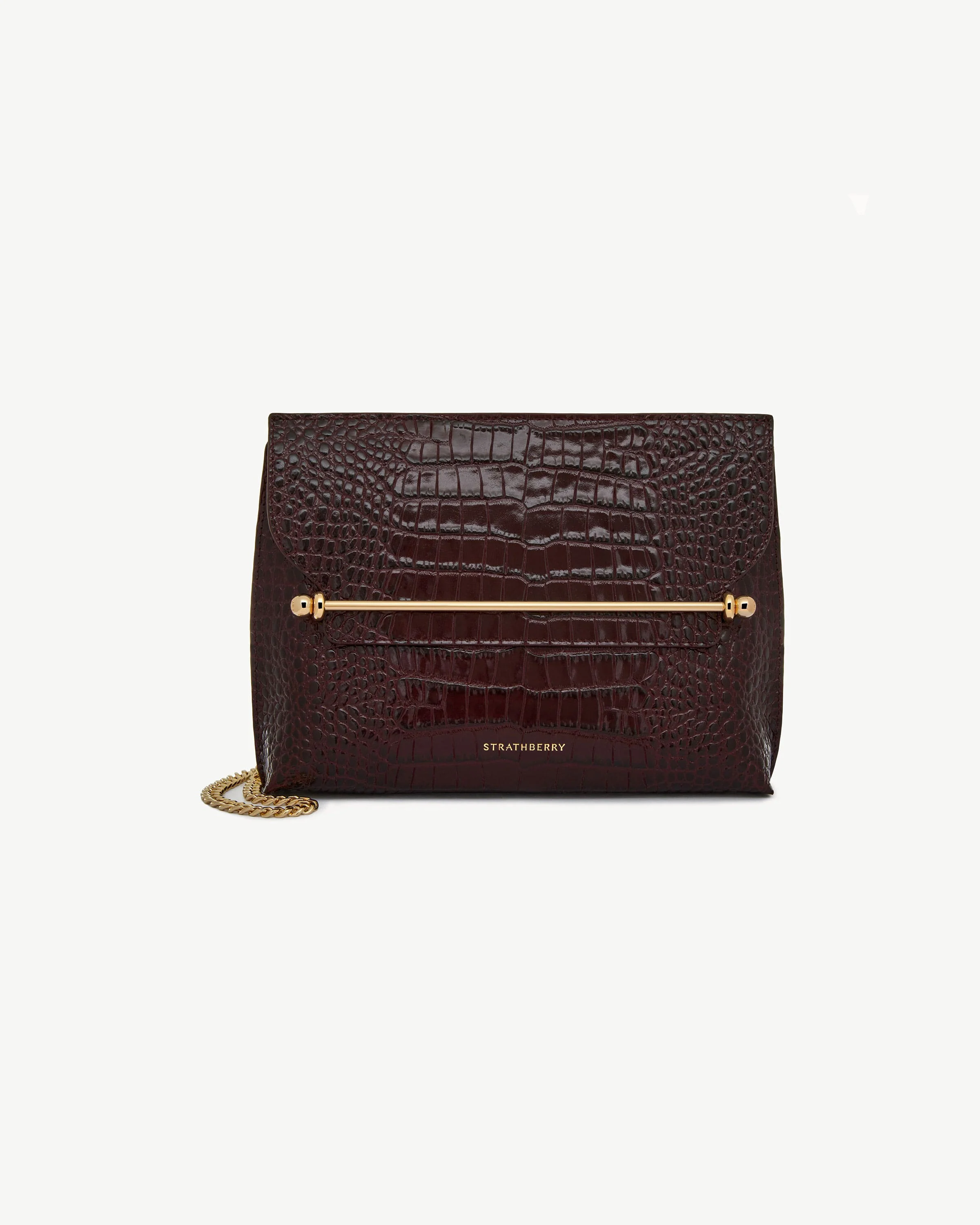 Stylist - Croc-Embossed Leather Burgundy
