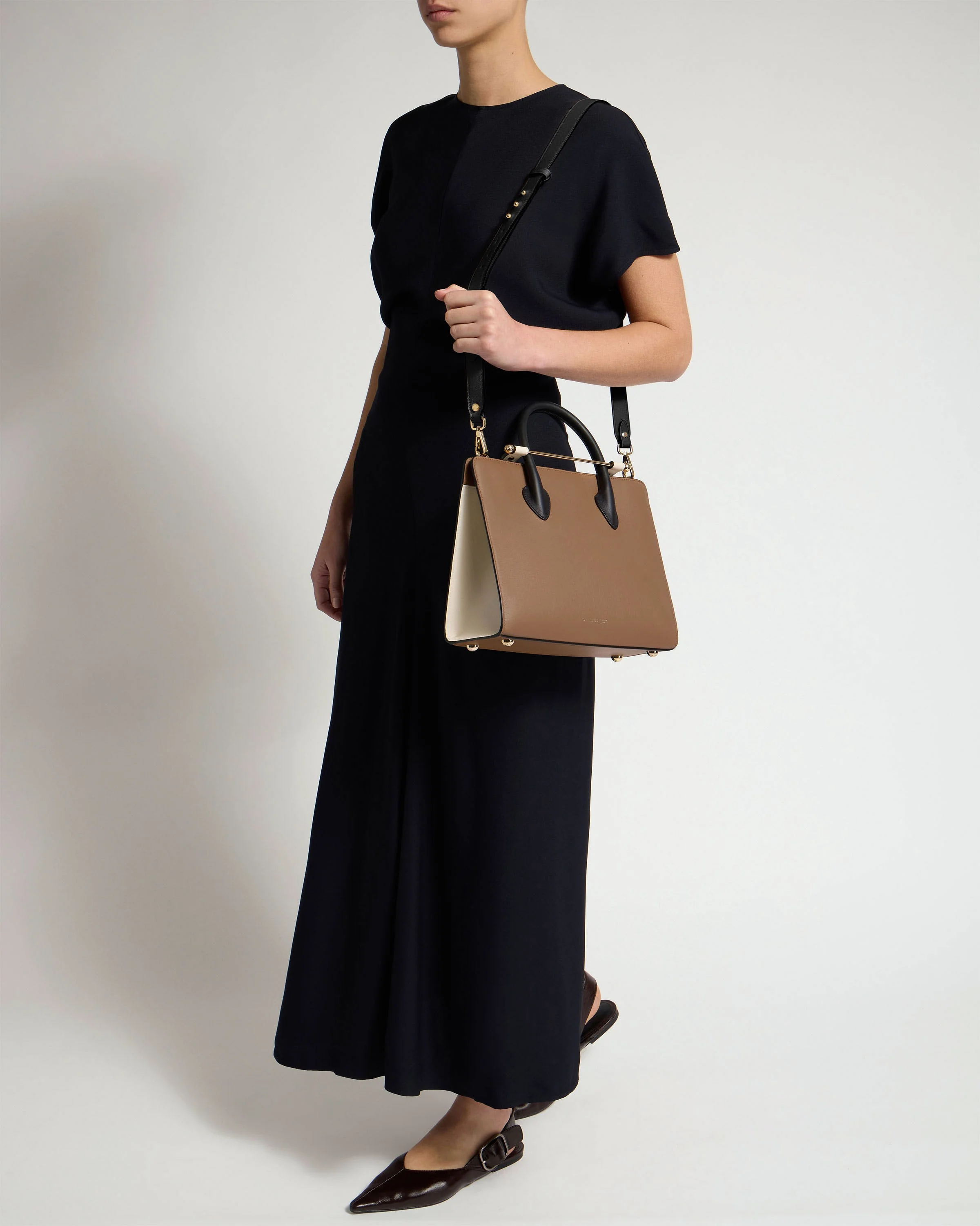 Midi Tote - Clay/White/Black