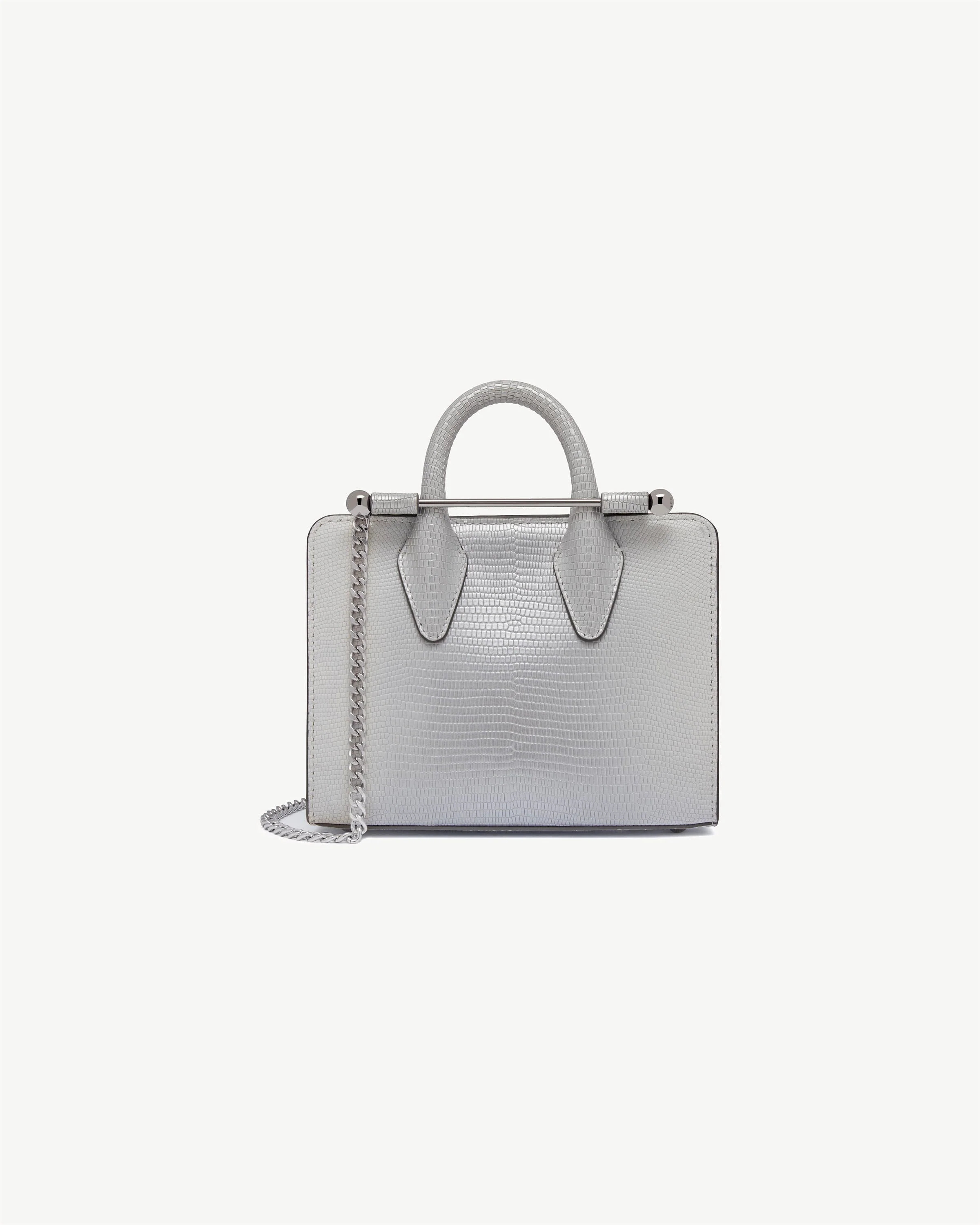 Nano Tote - Lizard-Embossed Leather Silver Ombré
