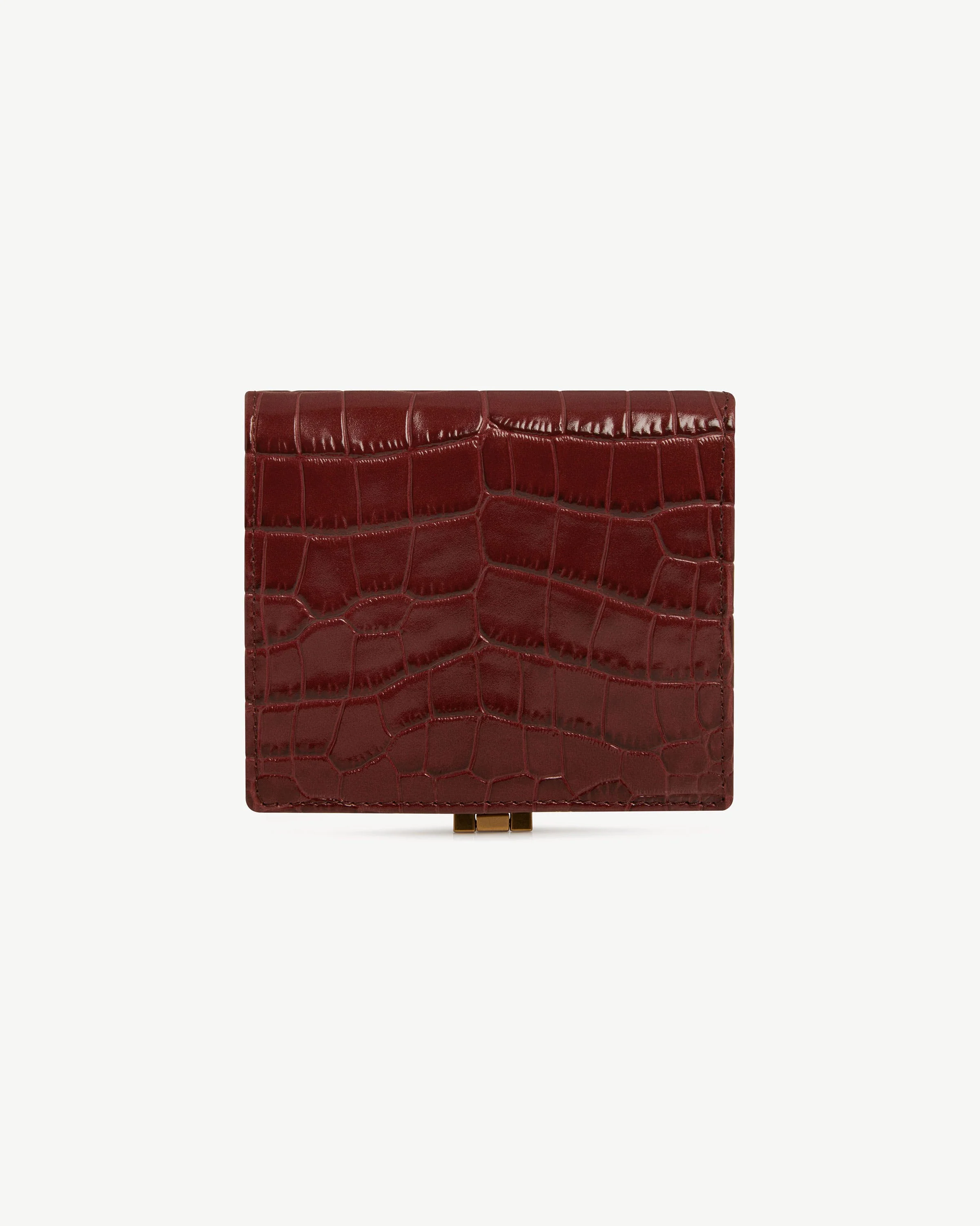 Melville Street Wallet - Croc-Embossed Leather Oxblood