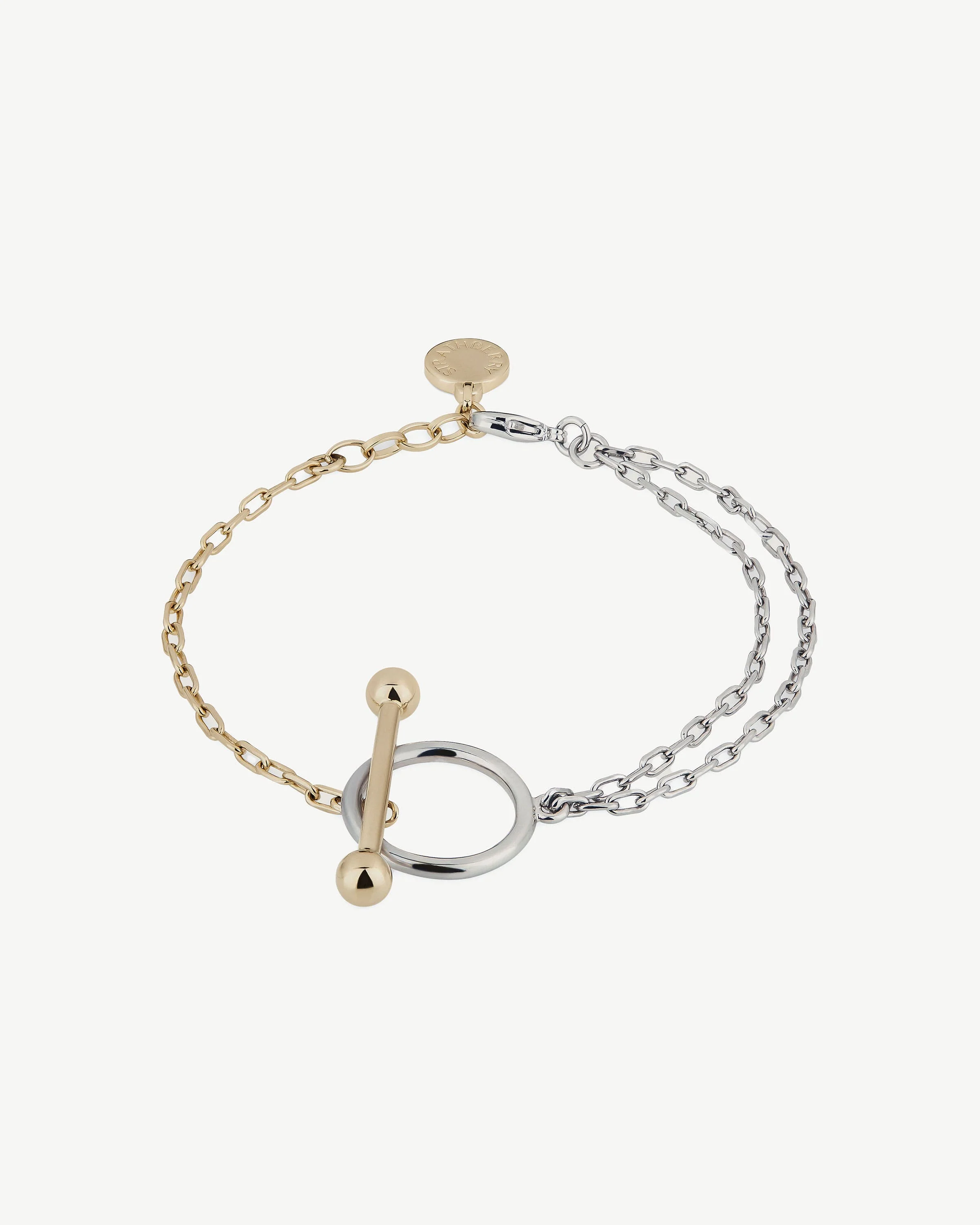 T Bar Dual Chain Bracelet - Gold/Silver