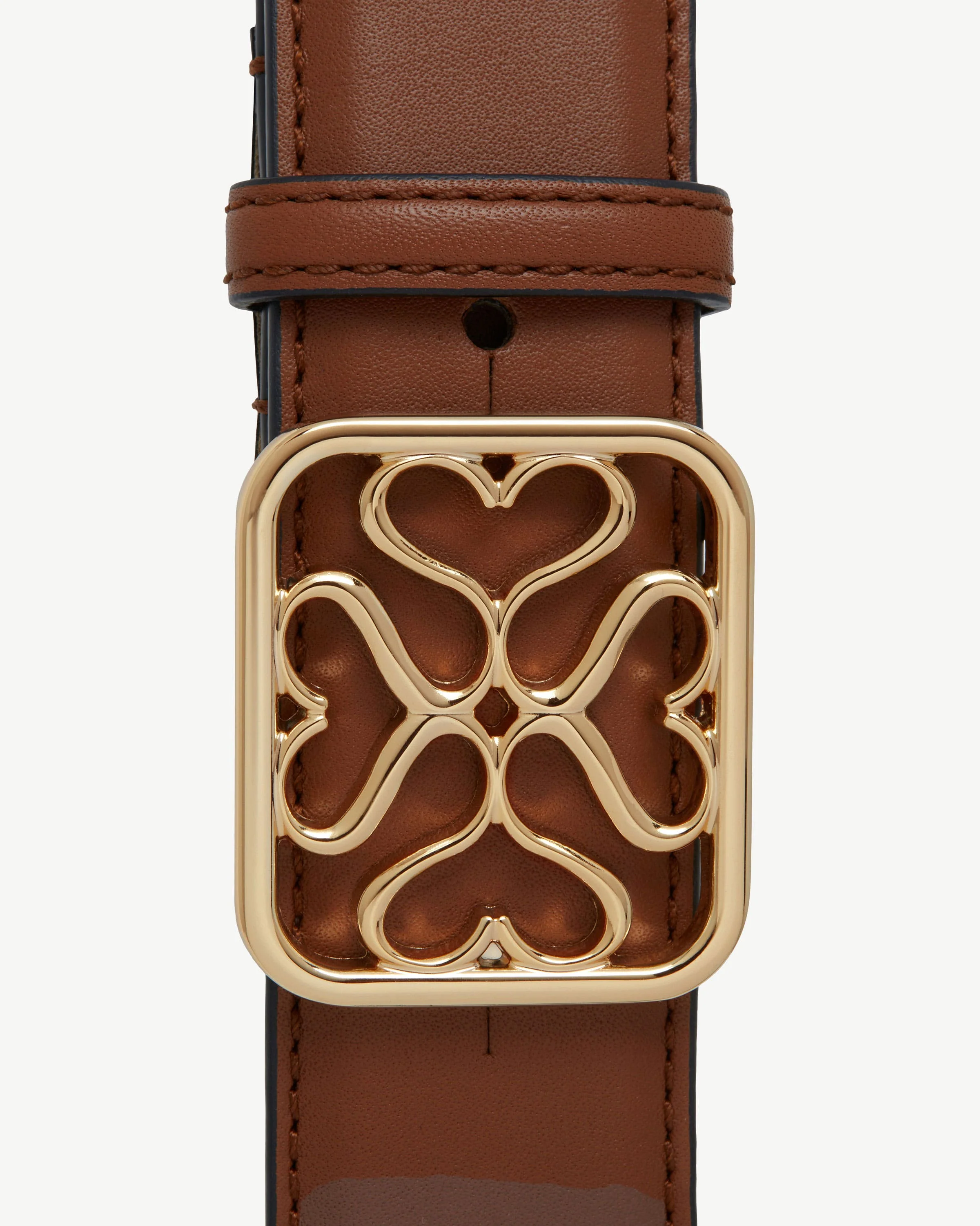 Strathberry Monogram Wide Buckle Belt - Tan