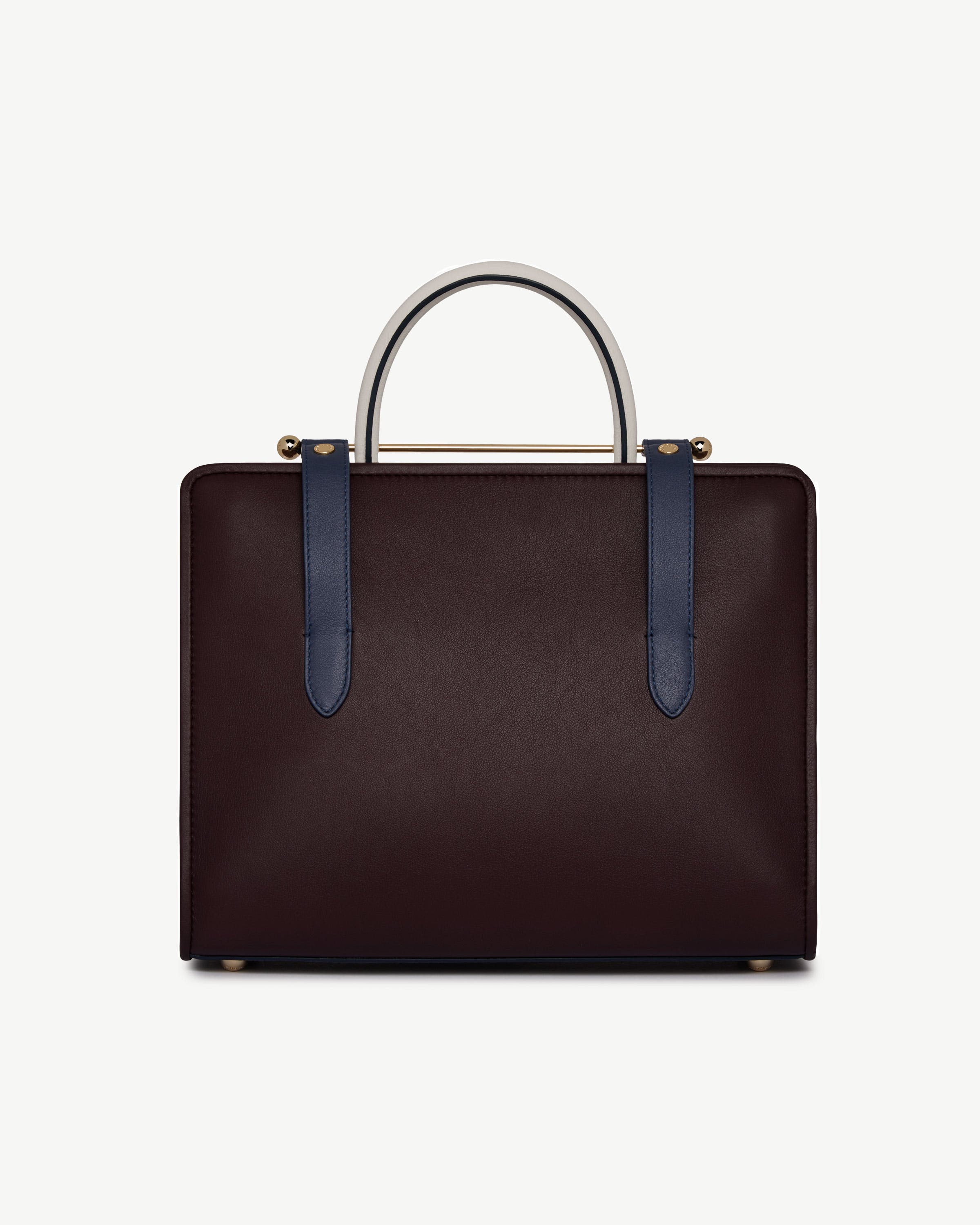 Midi Tote - Burgundy/Navy/Vanilla