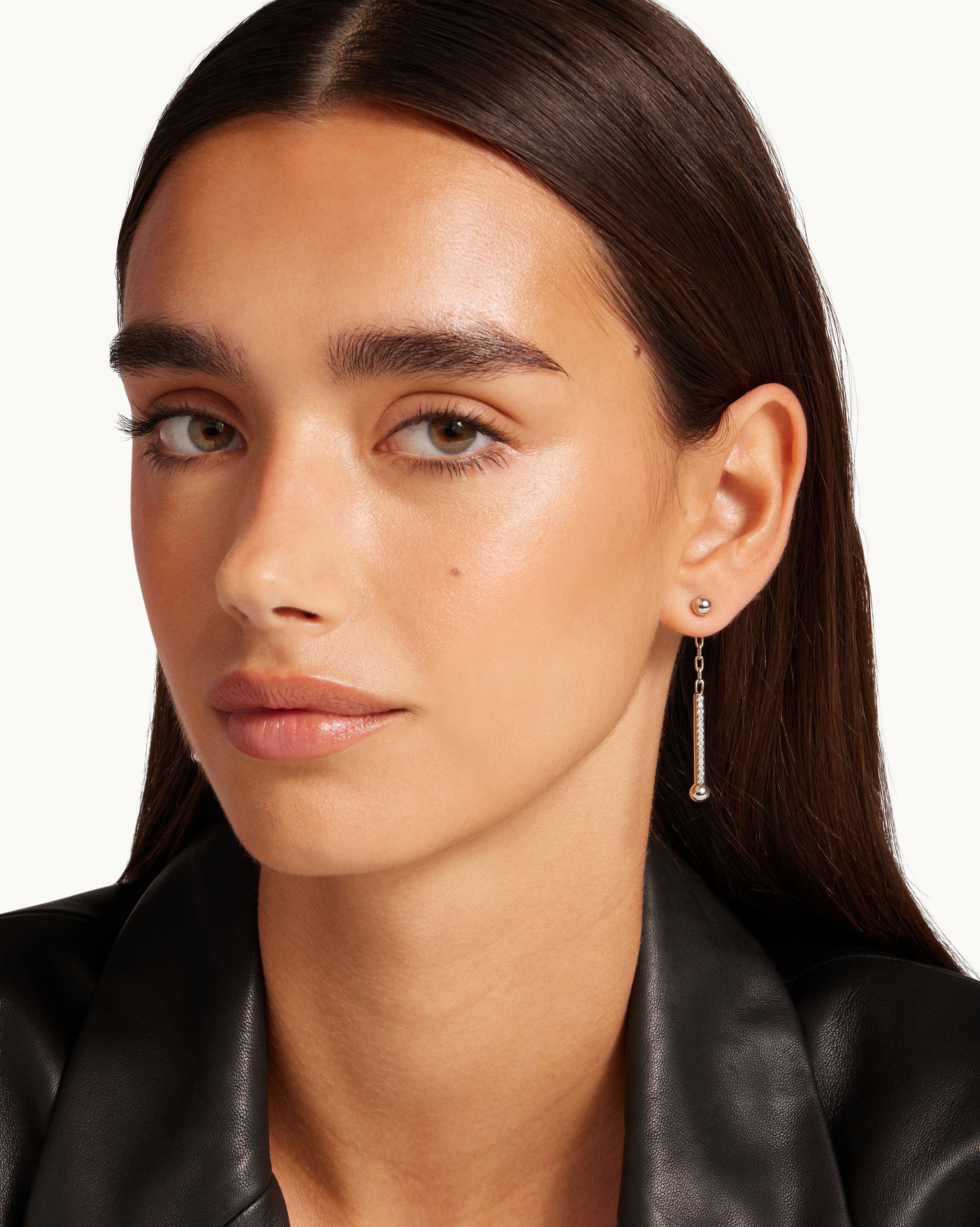 Crystal Music Drop Earrings - Silver