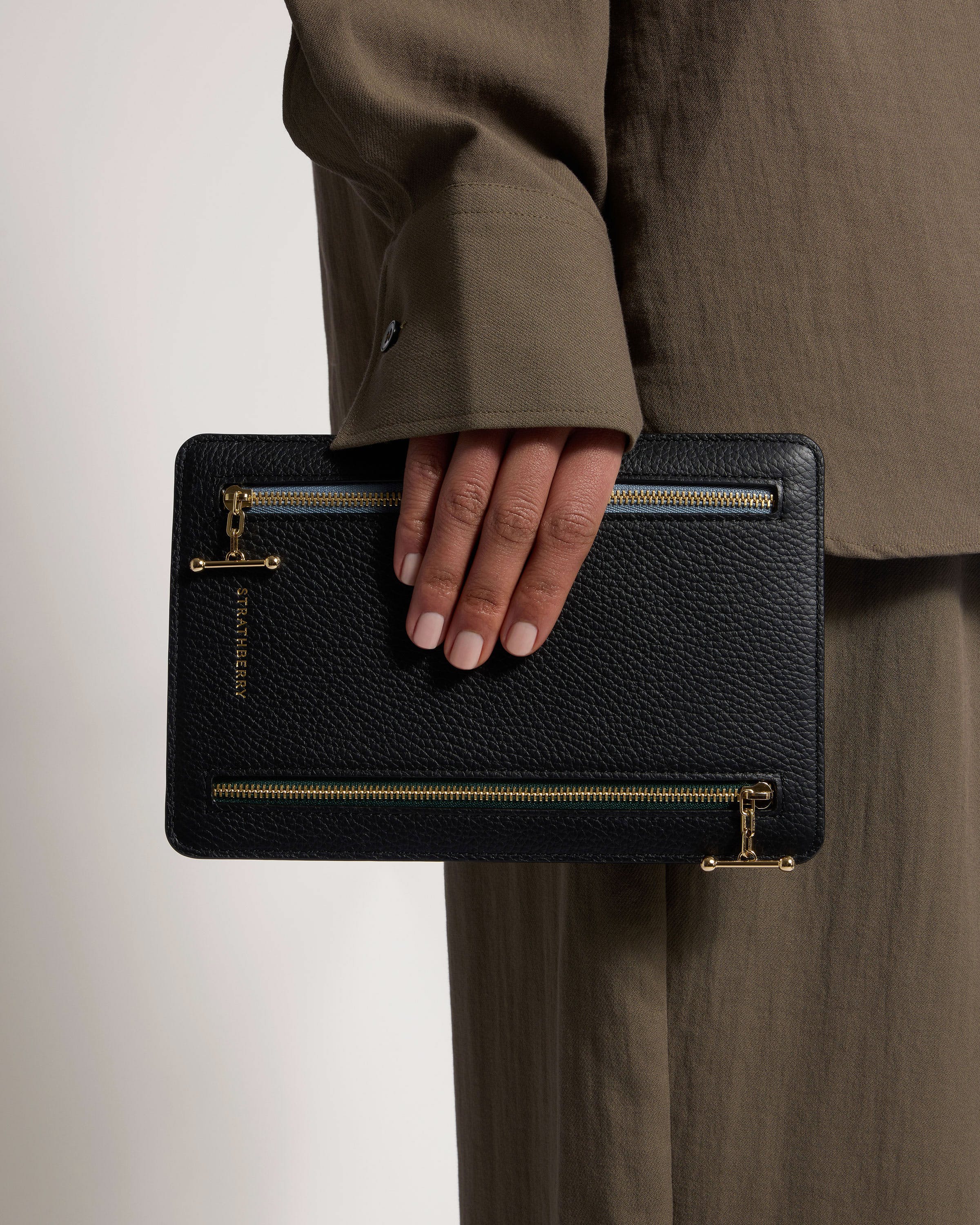 Double Zip Pouch - Black